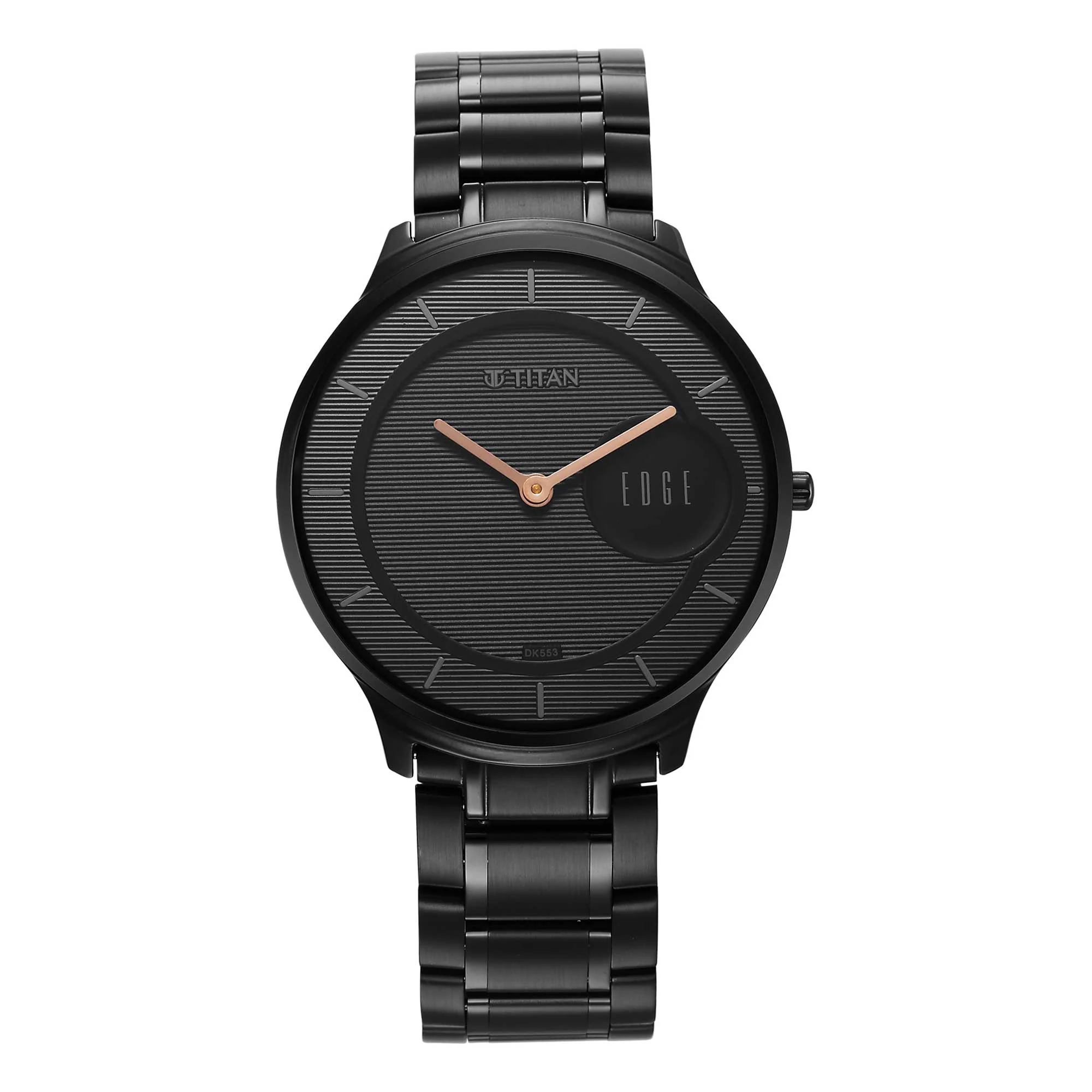 Titan Edge Metal Black Dial Analog Stainless Steel Strap watch for Men - Image 2