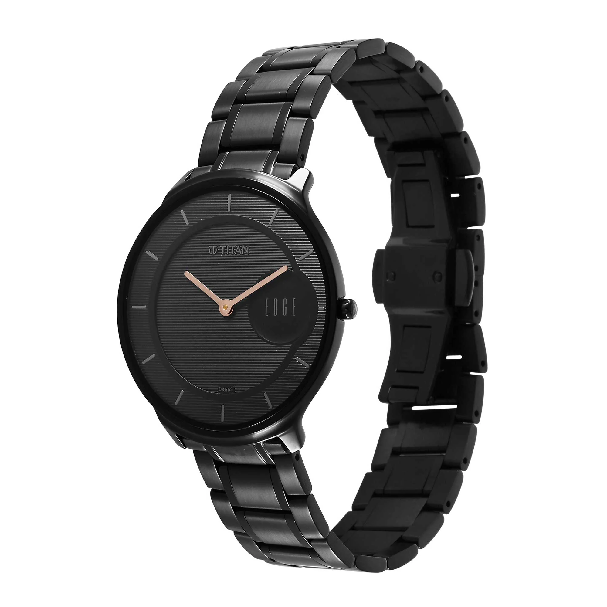 Titan Edge Metal Black Dial Analog Stainless Steel Strap watch for Men - Image 4