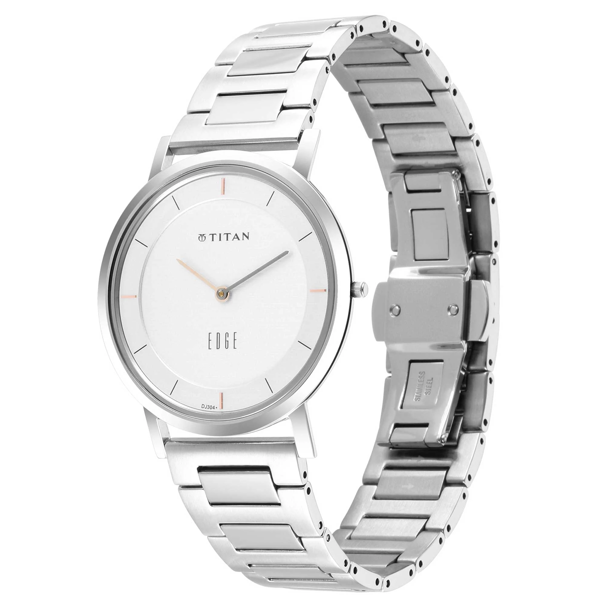 Titan Edge Silver White Dial Analog Stainless Steel Strap watch for Men - Image 3