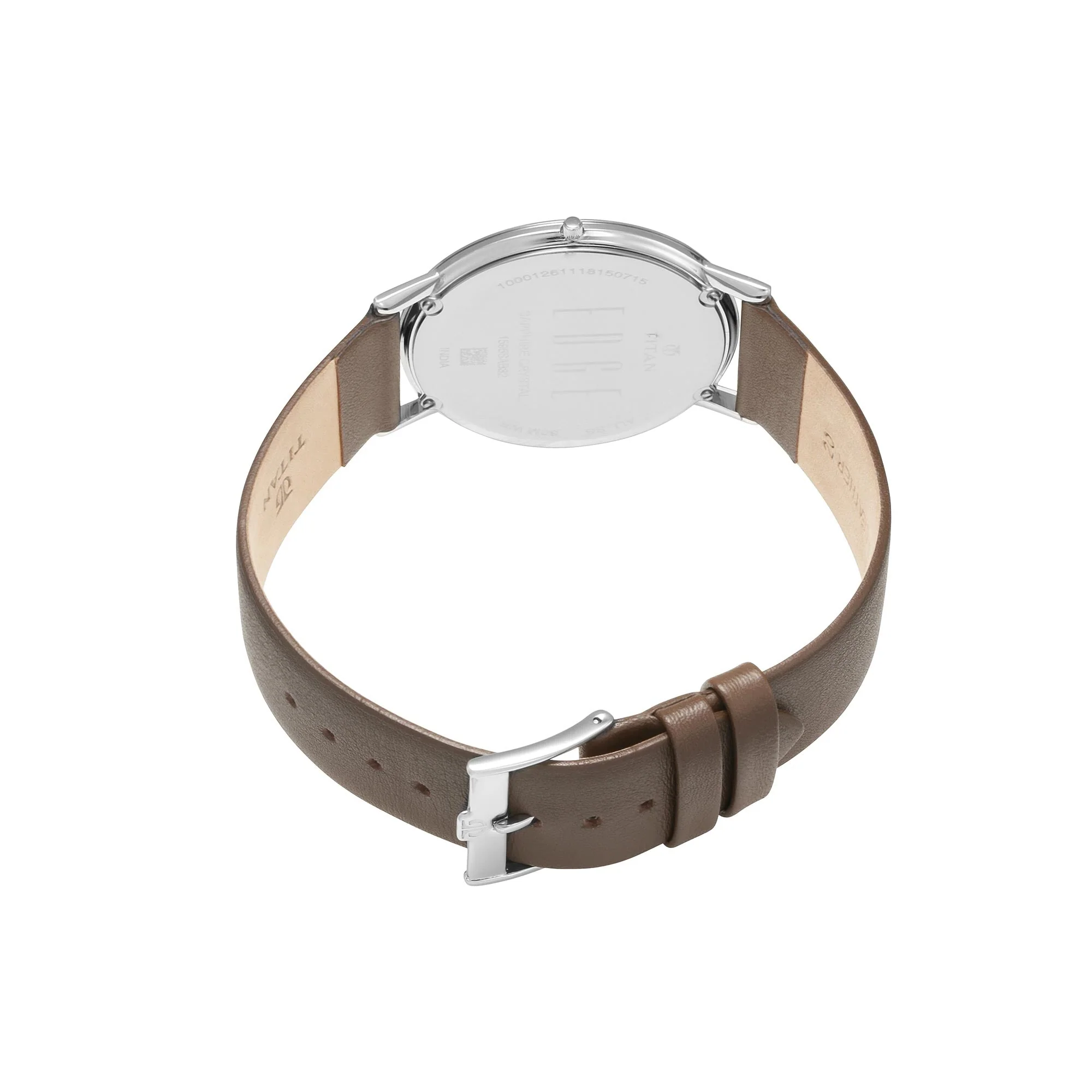 Titan Edge SilverDial Analog Stainless Steel Leather Strap Watch for Men - Image 5