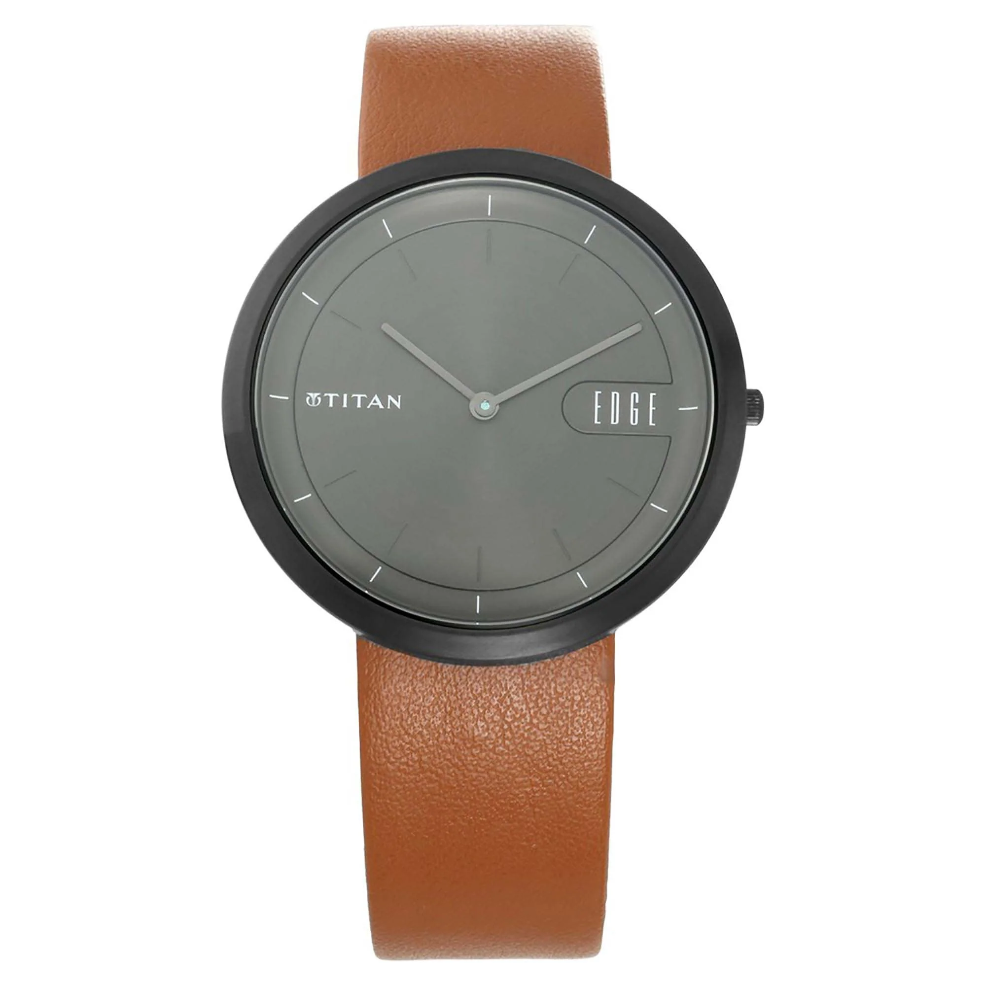 Titan Edge Zen Anthracite Dial Analog Leather Strap watch for Men - Image 2