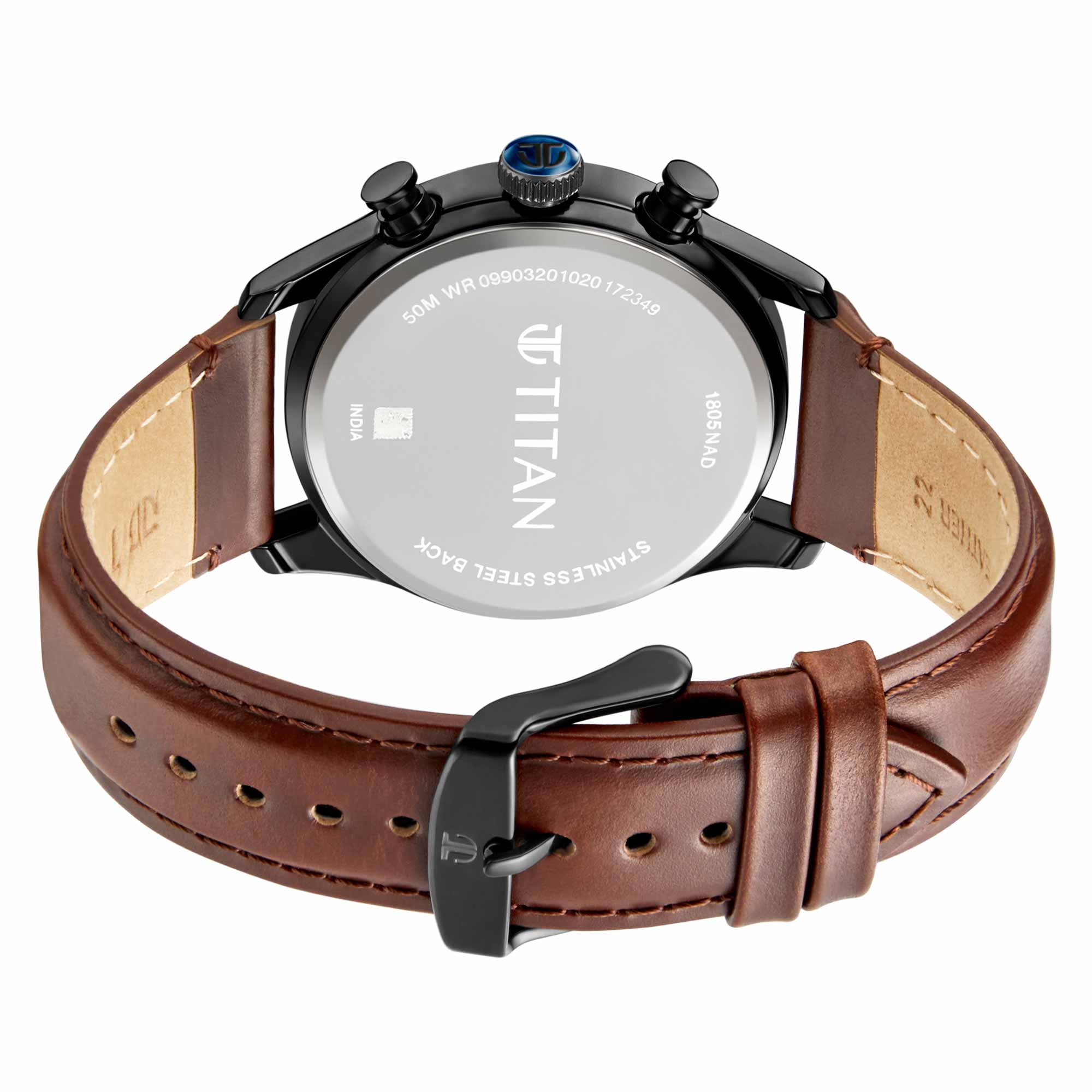 Titan Elmnt Brown Dial Analog Leather Strap Watch for Men - Image 5