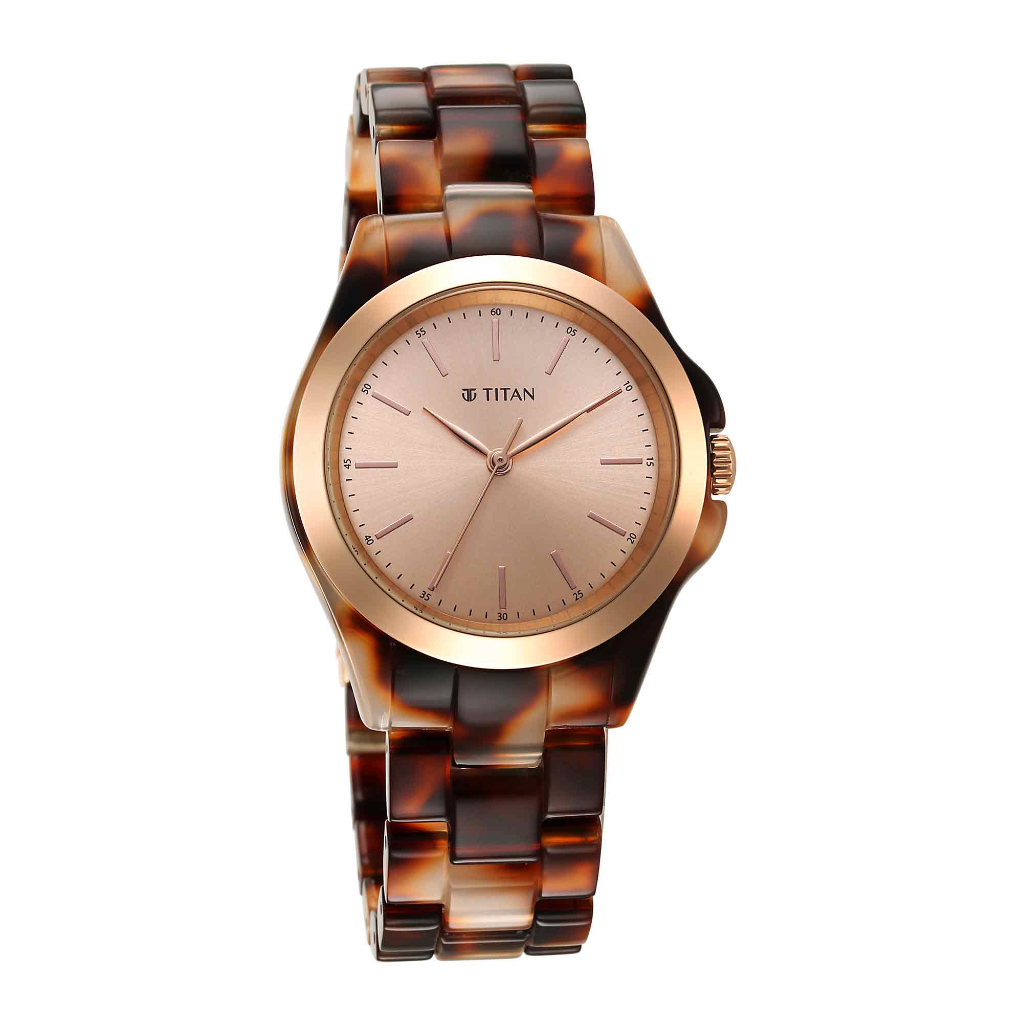 Titan Fashion Acetate Rose Gold Dial Analog Acetate Strap Watch for Women - Image 3