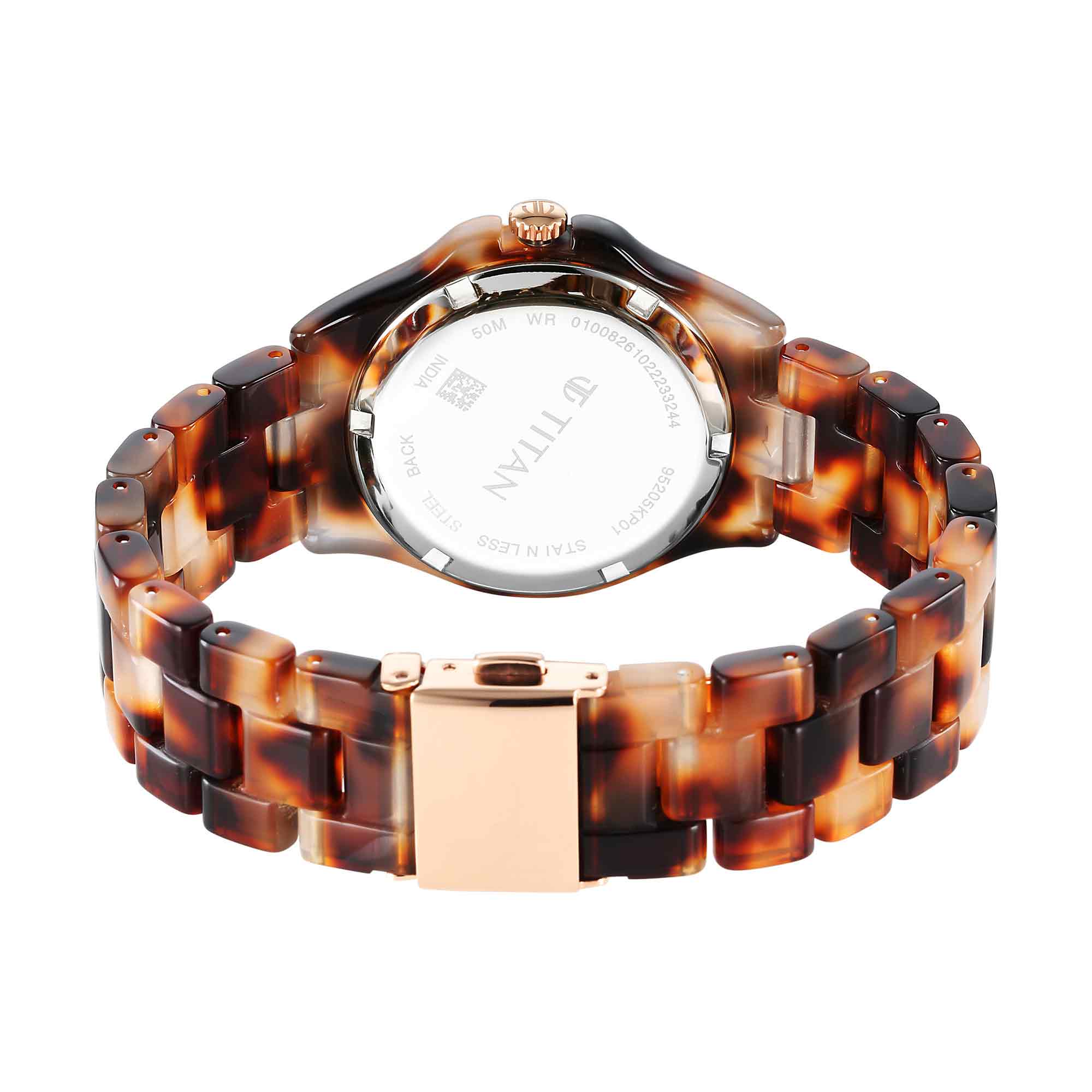 Titan Fashion Acetate Rose Gold Dial Analog Acetate Strap Watch for Women - Image 6