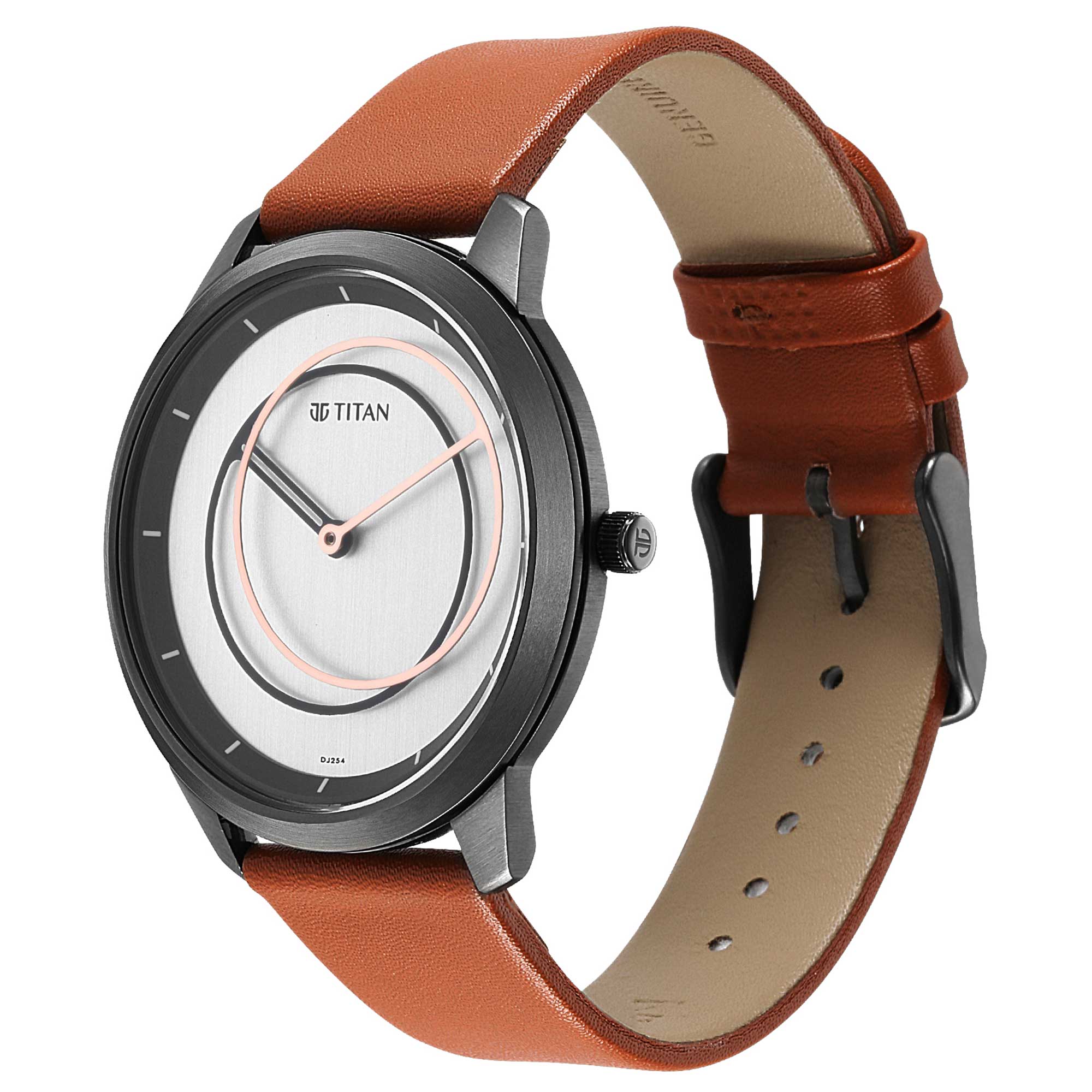 Titan Geometrix Silver Dial Analog Leather Strap watch for Men - Image 4