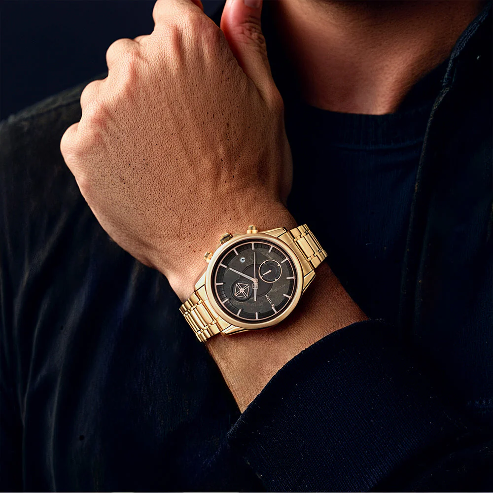 Titan Grandmaster Black Dial Chronograph Stainless Steel Strap watch for Men - Image 7