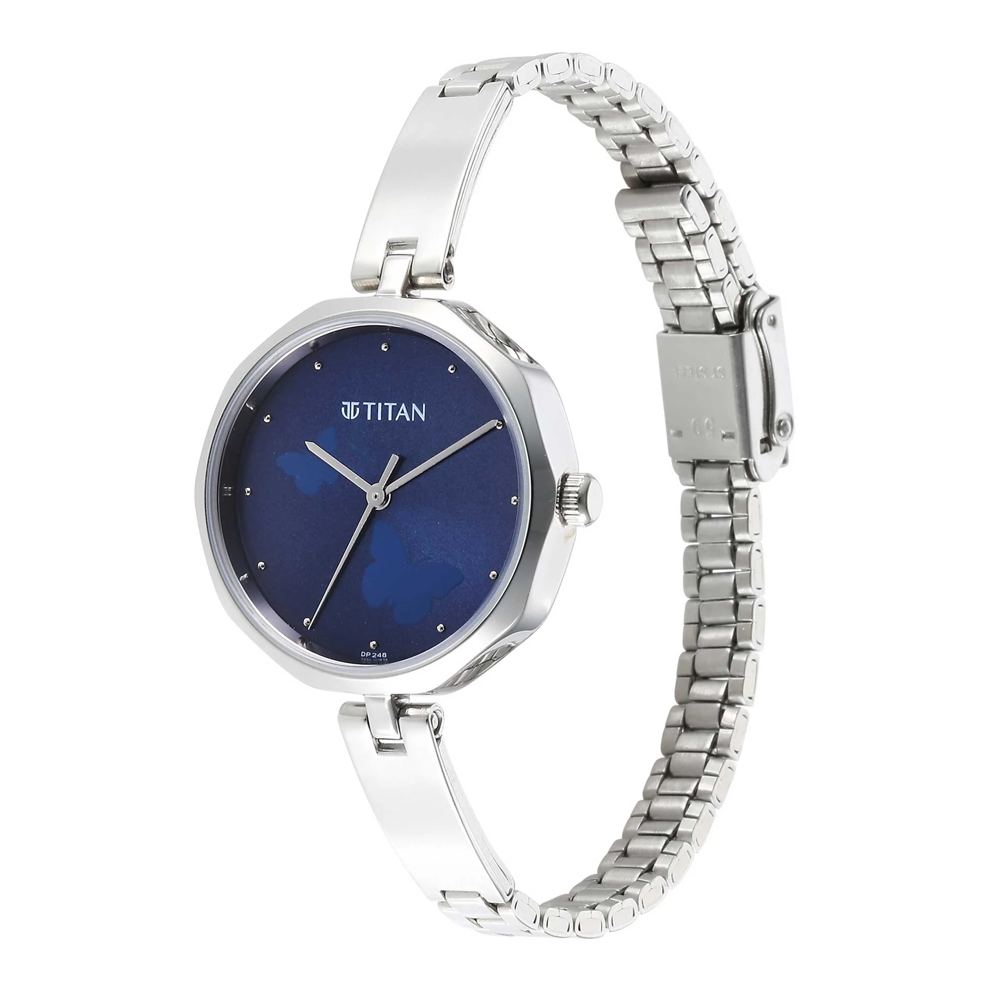 Titan Karishma Quartz Analog Blue Dial Stainless Steel Strap Watch for Women - Image 4