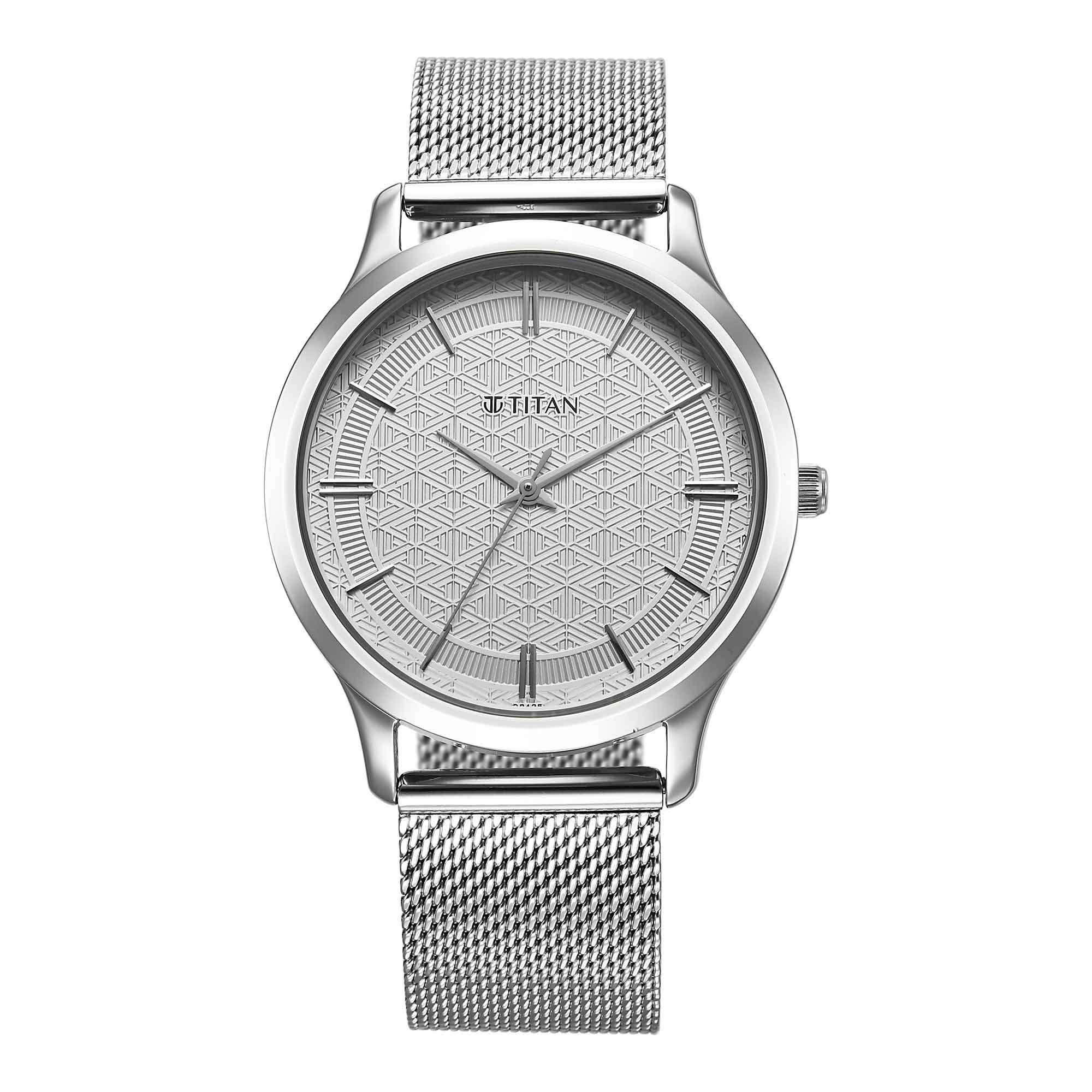 Titan Karishma Quartz Analog Silver Dial Stainless Steel Strap Watch for Men - Image 2