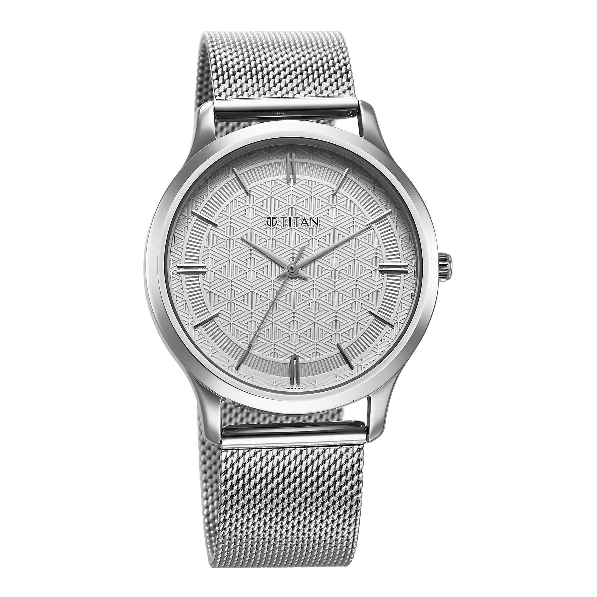 Titan Karishma Quartz Analog Silver Dial Stainless Steel Strap Watch for Men - Image 3