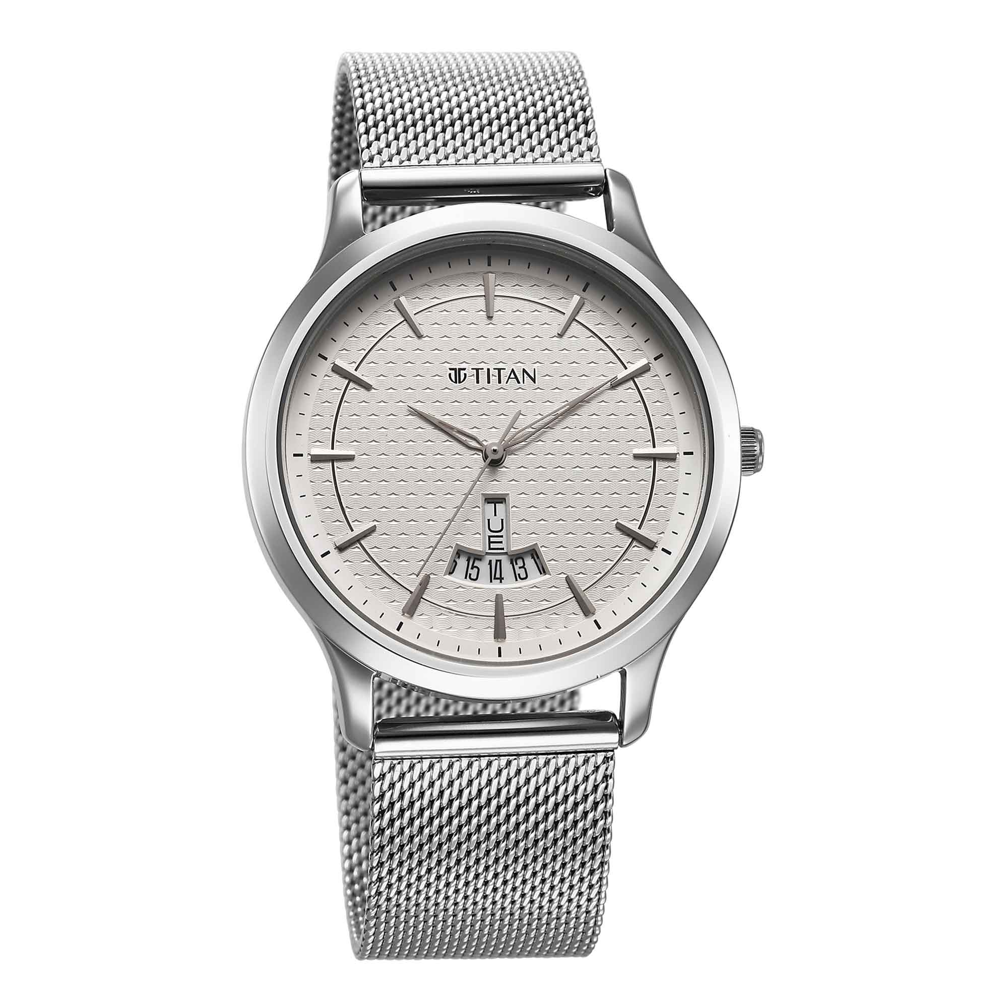 Titan Karishma Quartz Analog Silver Dial Stainless Steel Strap Watch for Men - Image 3