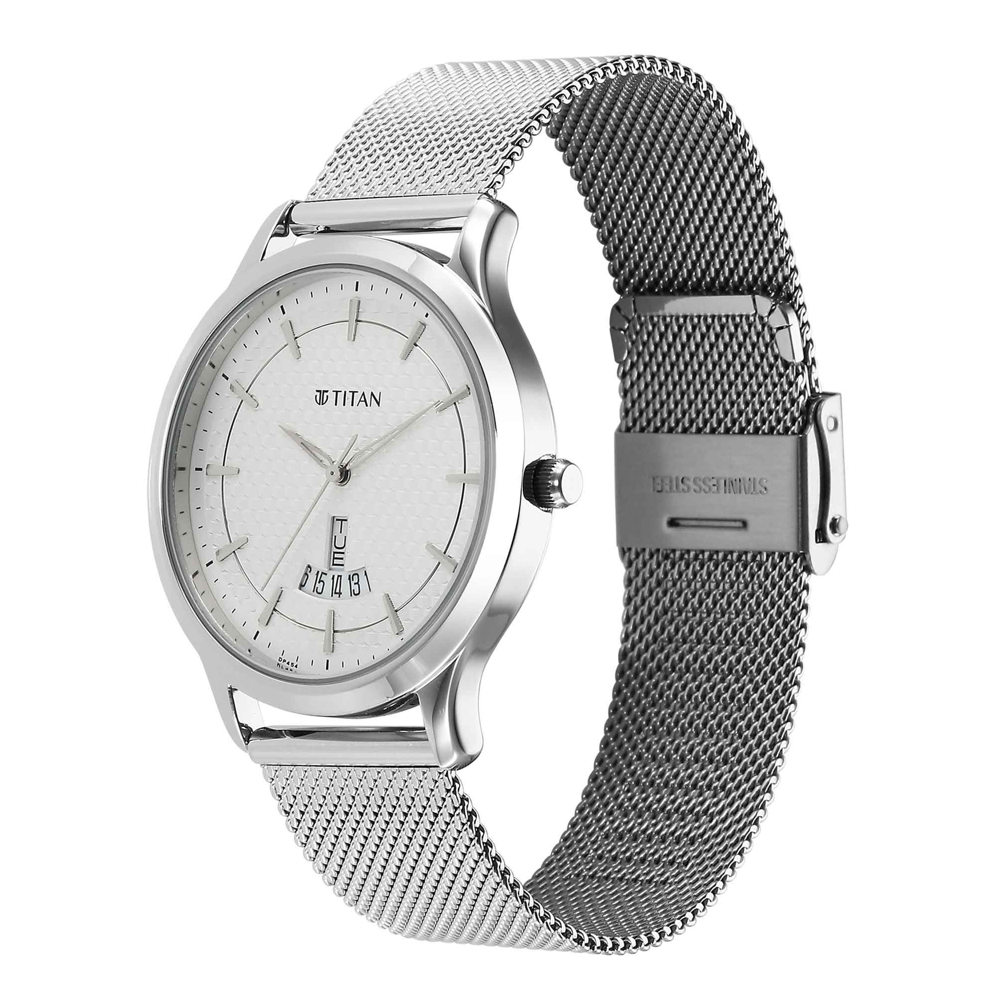 Titan Karishma Quartz Analog Silver Dial Stainless Steel Strap Watch for Men - Image 4