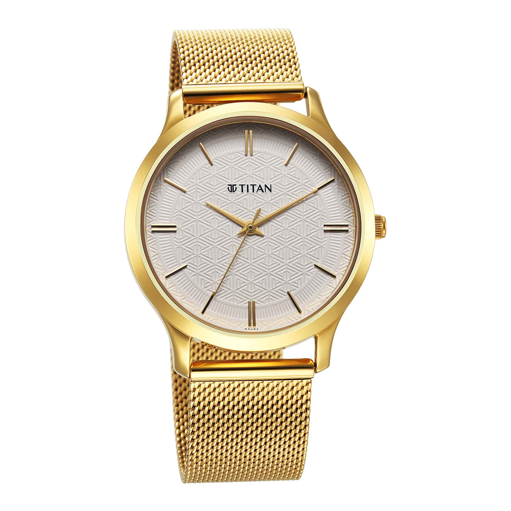 Titan Karishma Quartz Analog White Dial Stainless Steel Strap Watch for Men - Image 3