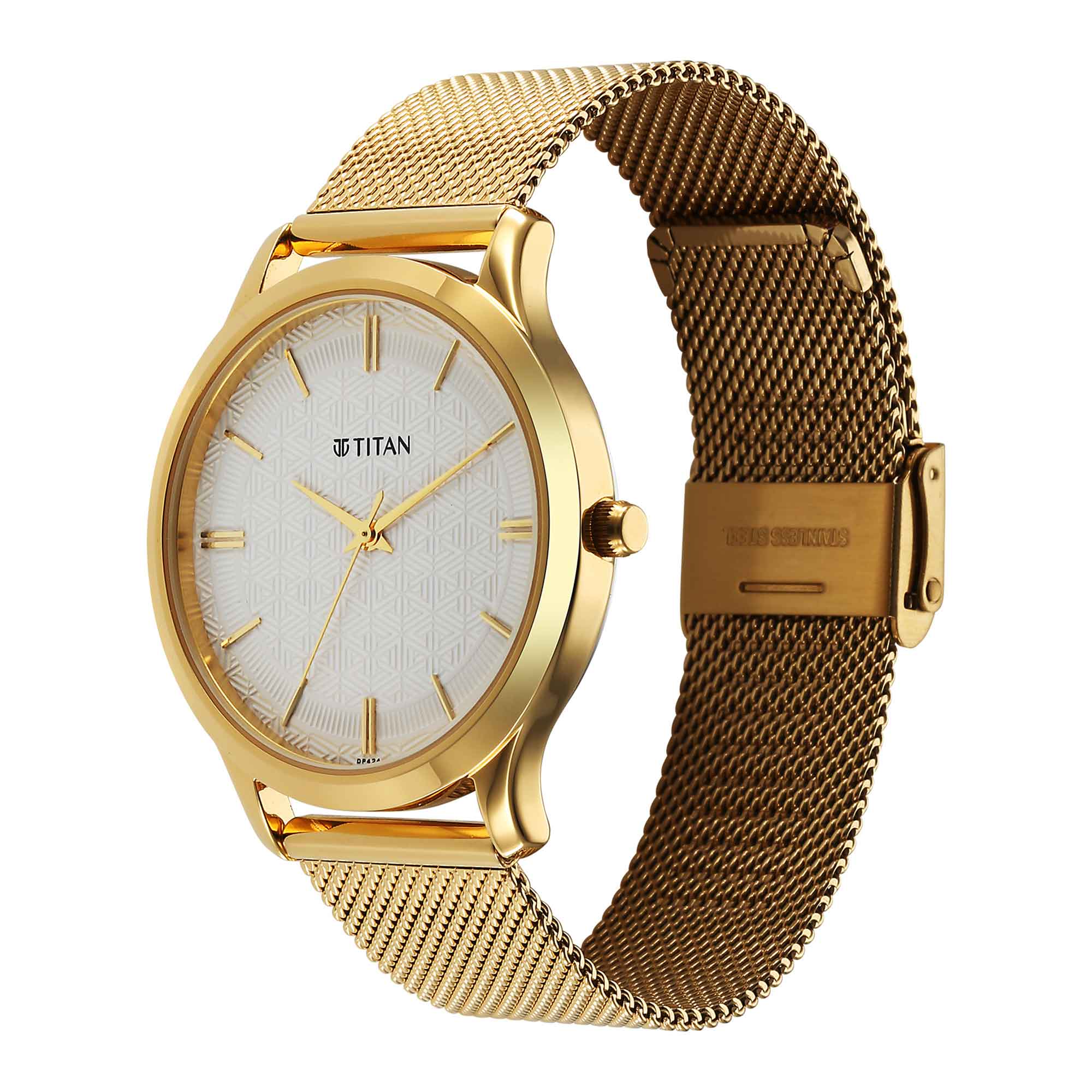Titan Karishma Quartz Analog White Dial Stainless Steel Strap Watch for Men - Image 4