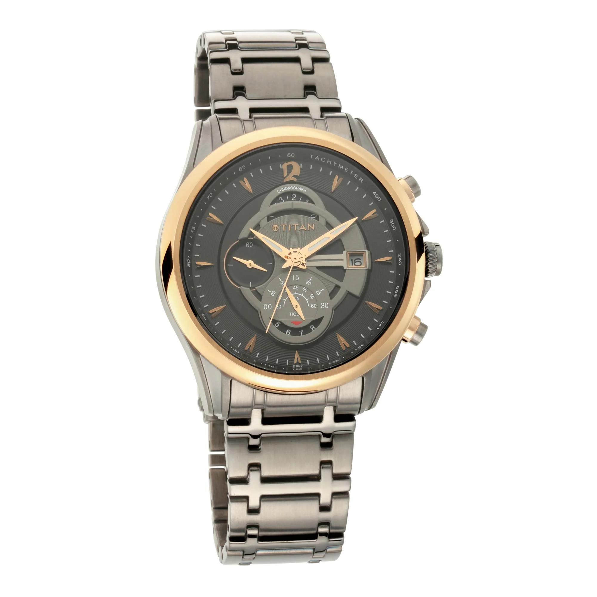 Titan Maritime Anthracite Chronograph Stainless Steel Strap watch for Men - Image 3