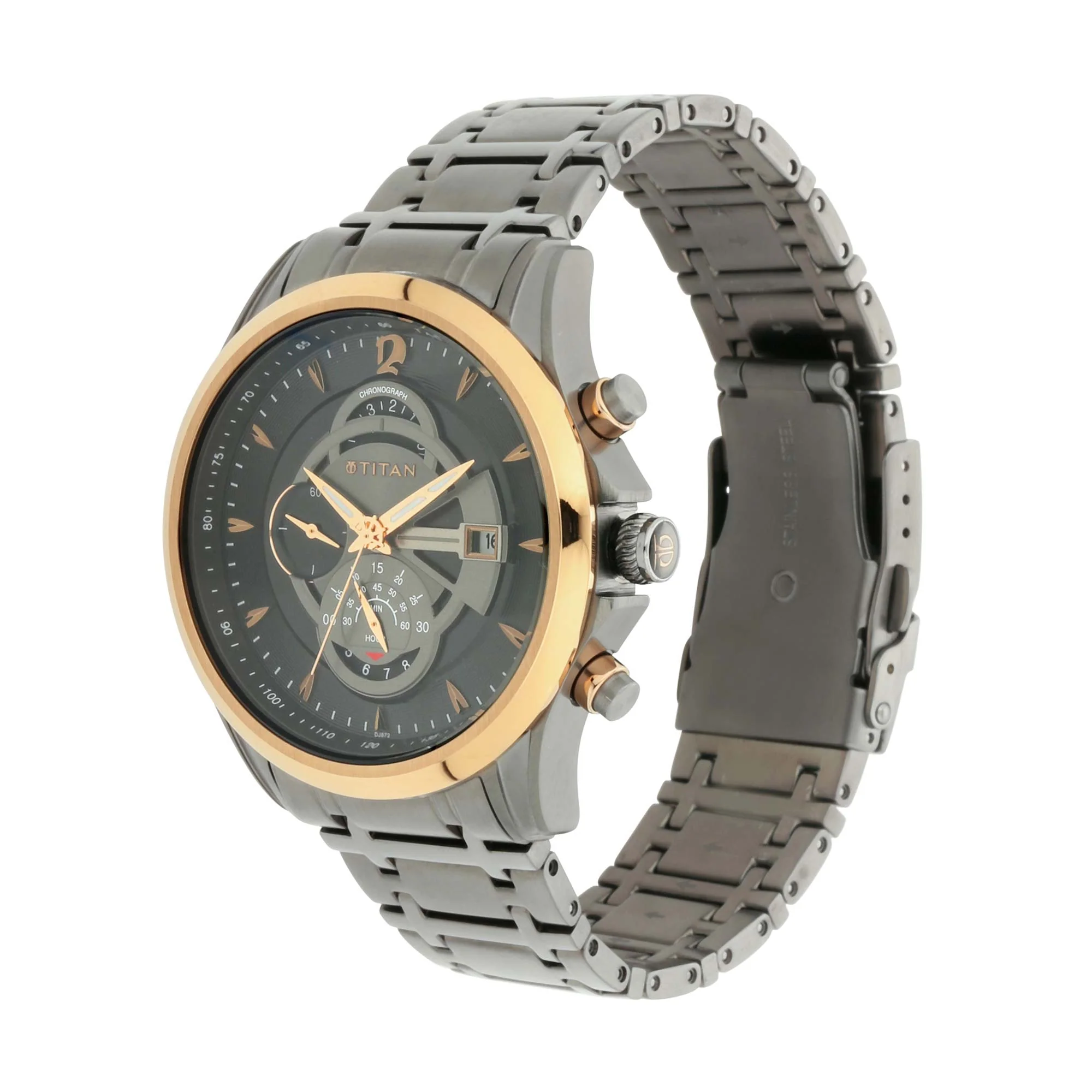 Titan Maritime Anthracite Chronograph Stainless Steel Strap watch for Men - Image 4