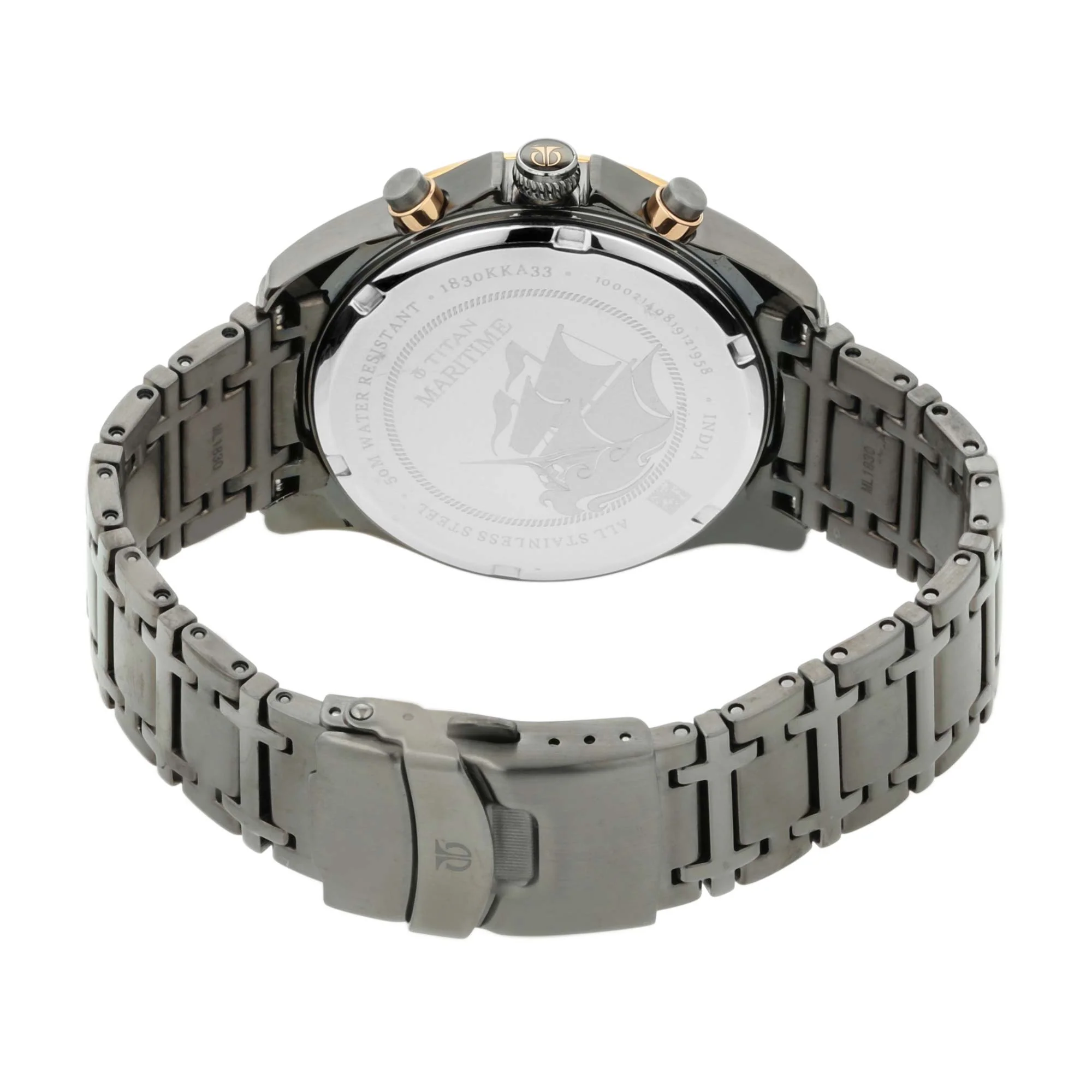 Titan Maritime Anthracite Chronograph Stainless Steel Strap watch for Men - Image 6
