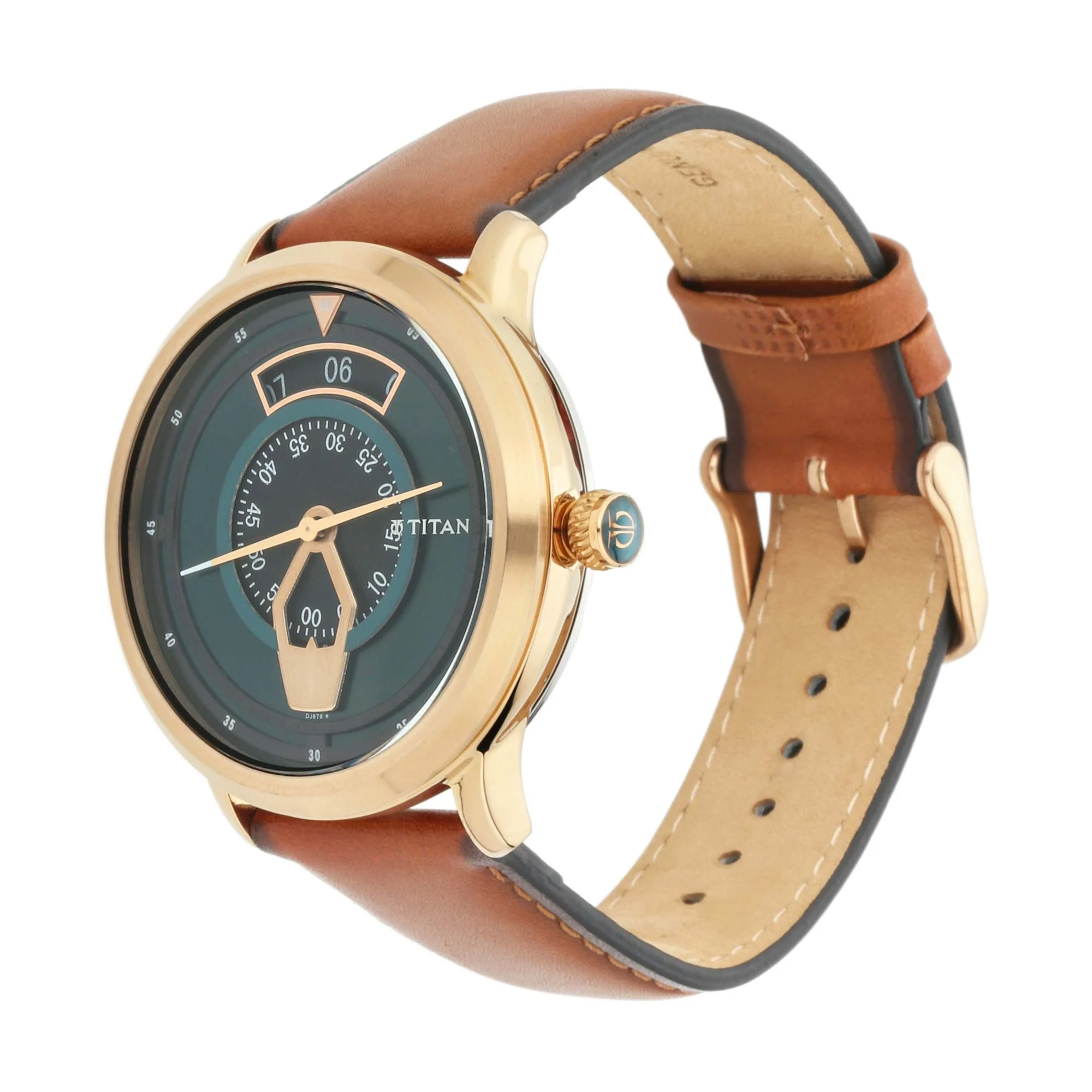 Titan Maritime Green Dial Analog Leather Strap watch for Men - Image 4