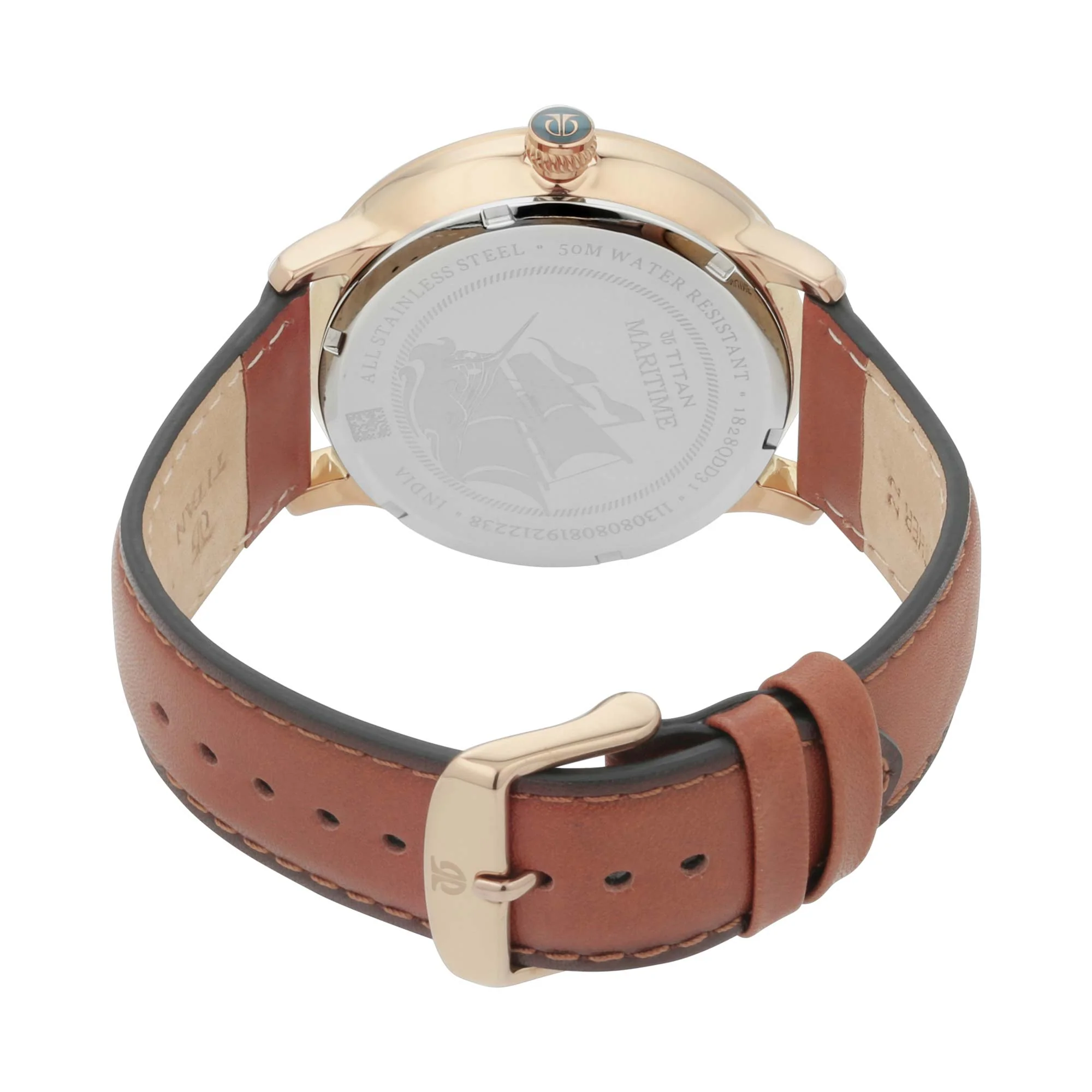 Titan Maritime Green Dial Analog Leather Strap watch for Men - Image 6