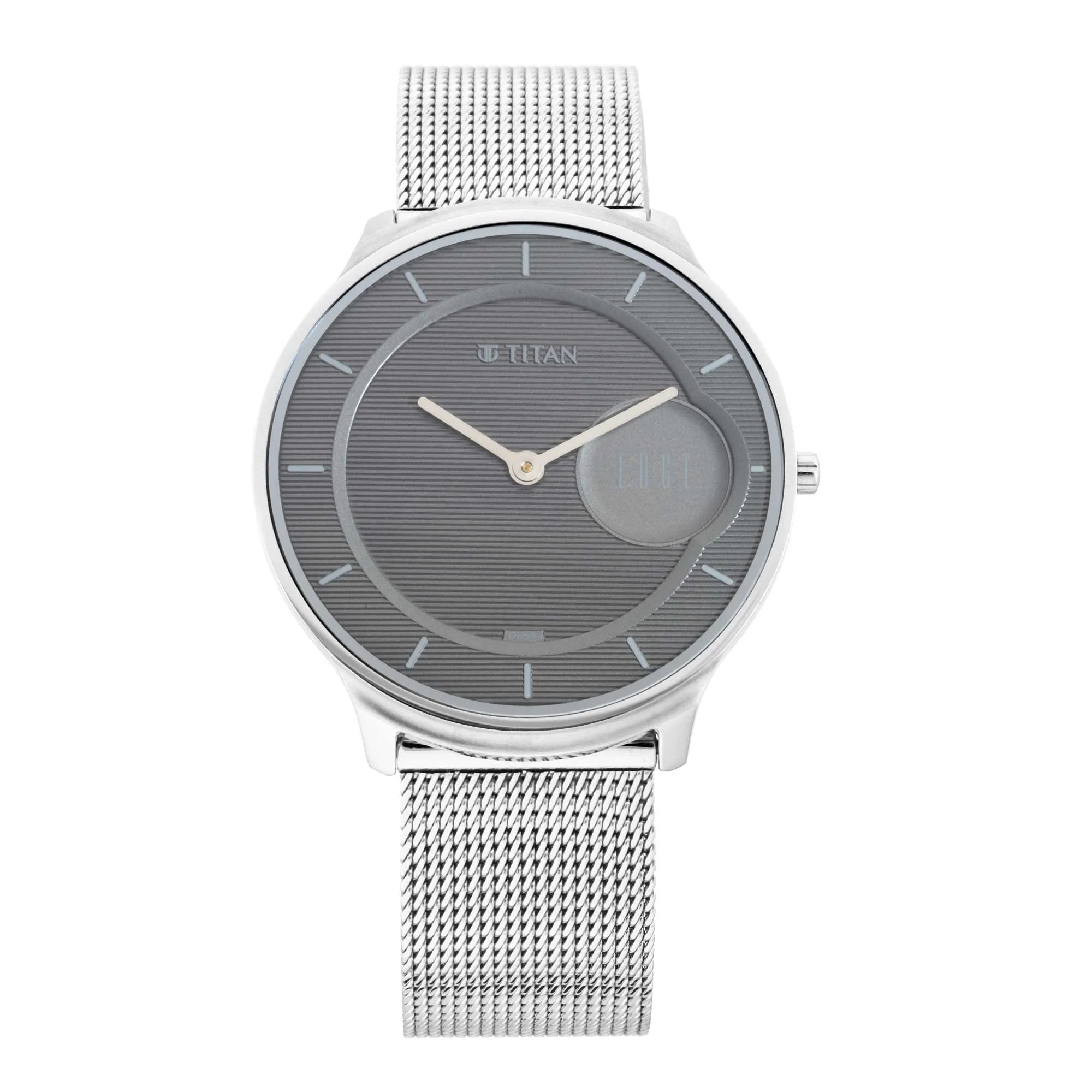 Titan Minimals Grey Dial Analog Stainless Steel Strap Watch for Men - Image 2