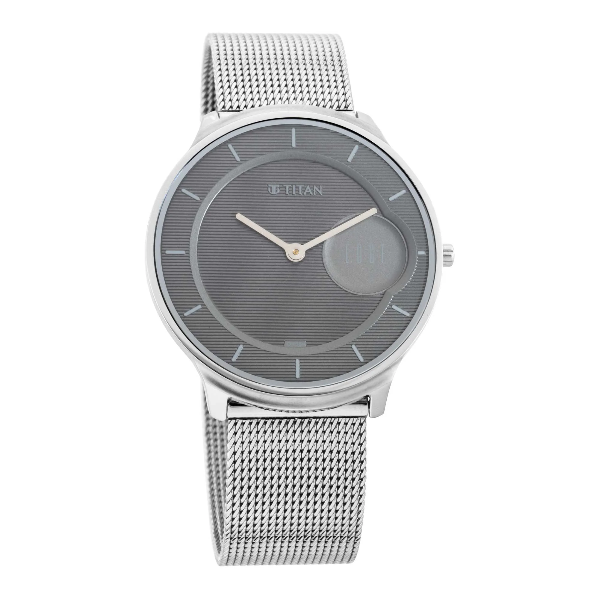 Titan Minimals Grey Dial Analog Stainless Steel Strap Watch for Men - Image 3