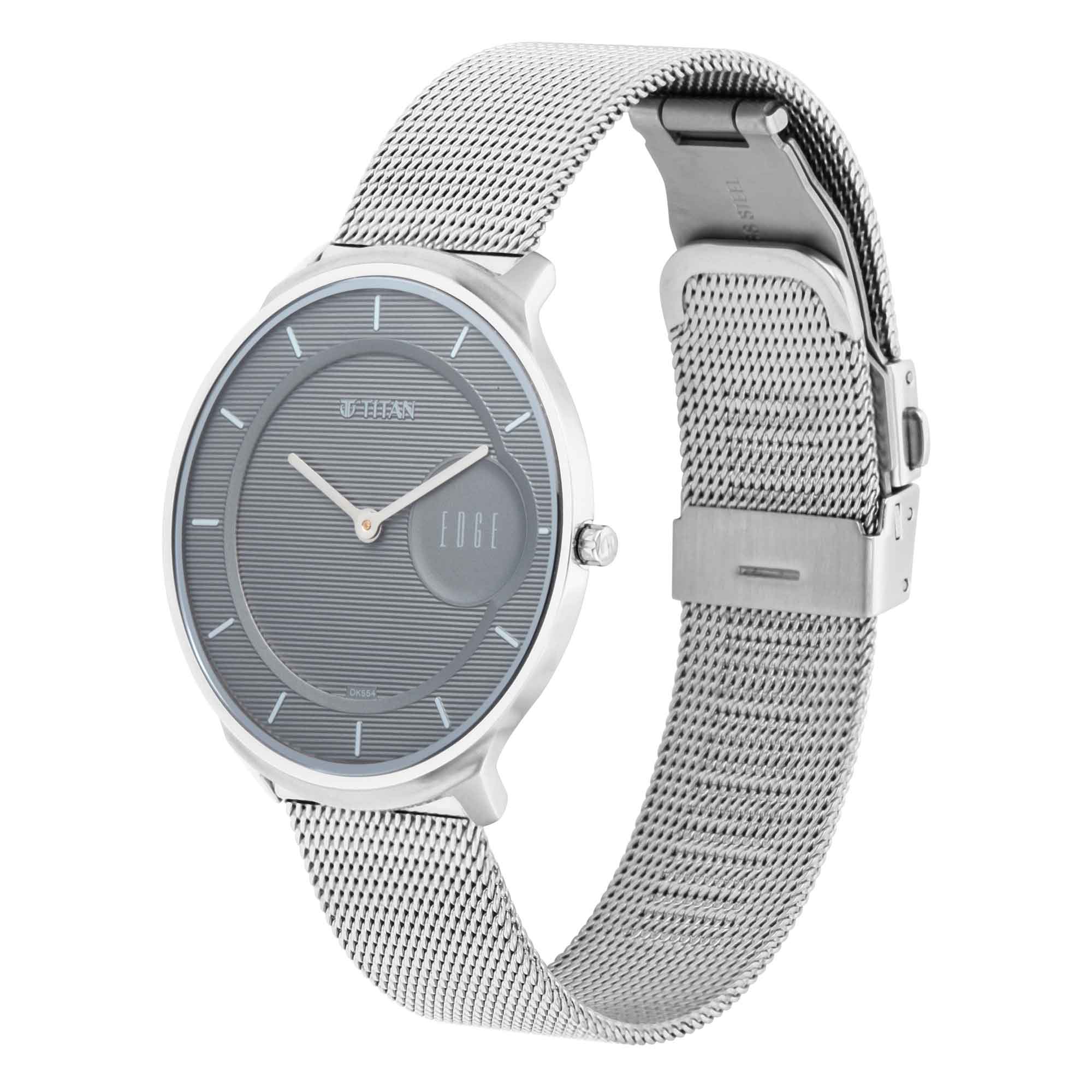Titan Minimals Grey Dial Analog Stainless Steel Strap Watch for Men - Image 4