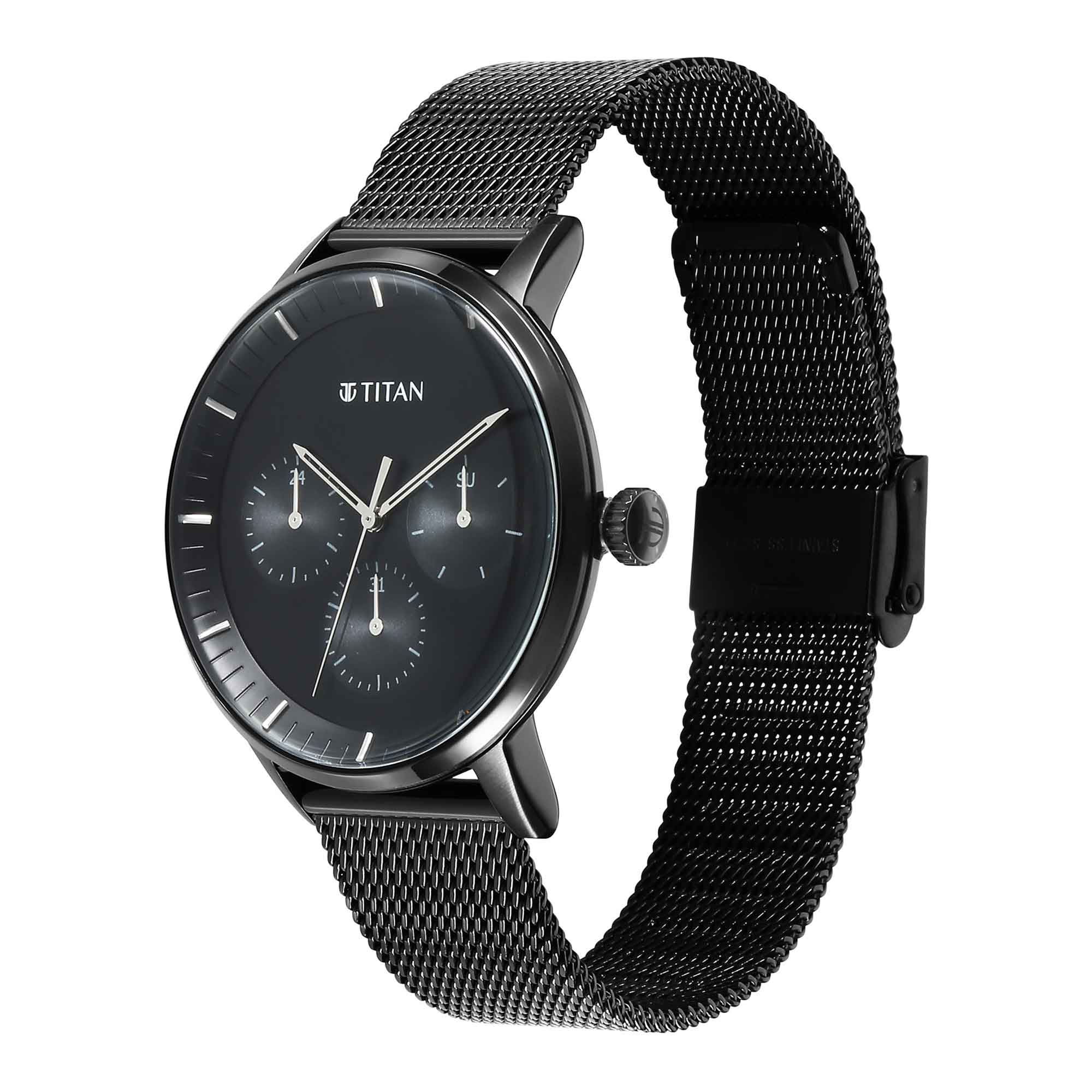 Titan Modern Classics Black Dial Multi Stainless Steel Strap watch for Men - Image 4