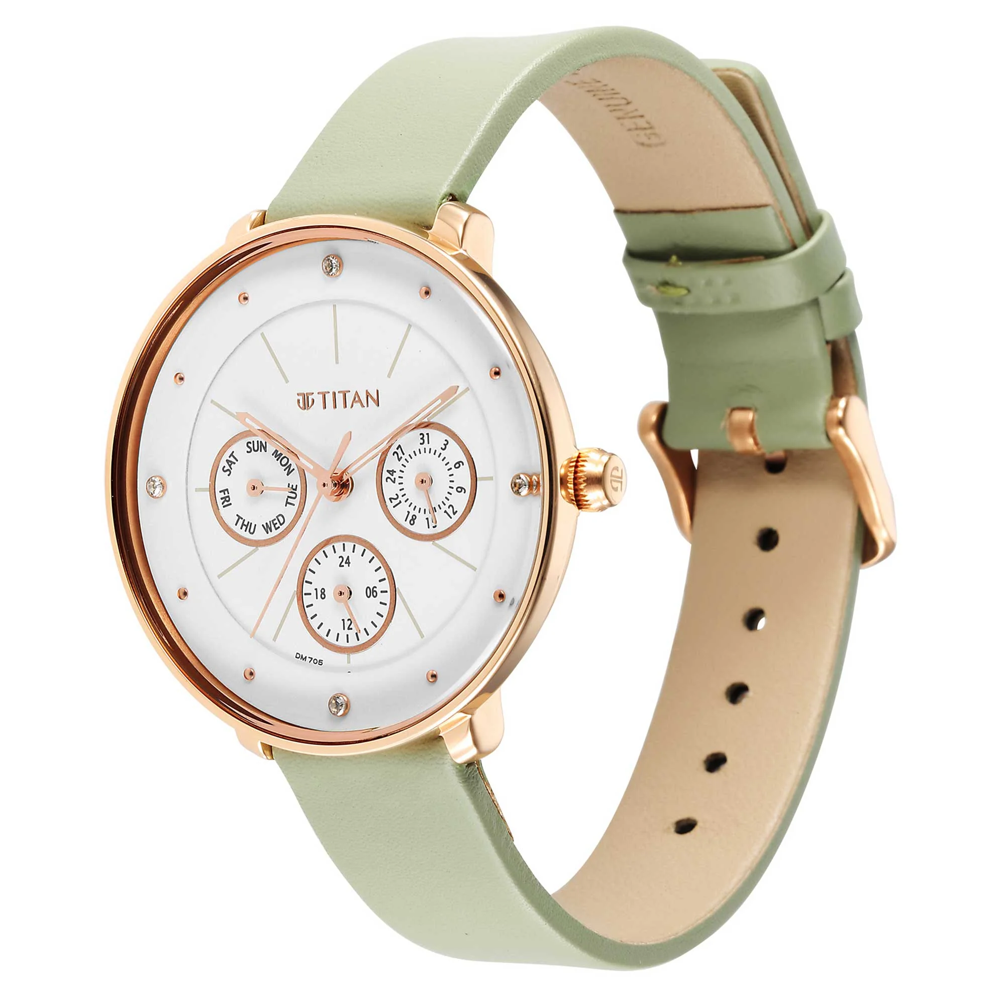 Titan Neo White Dial Analog Leather Strap Watch for Women - Image 4