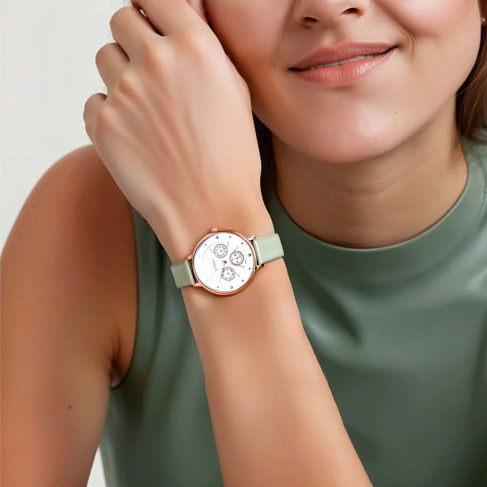 Titan Neo White Dial Analog Leather Strap Watch for Women - Image 7