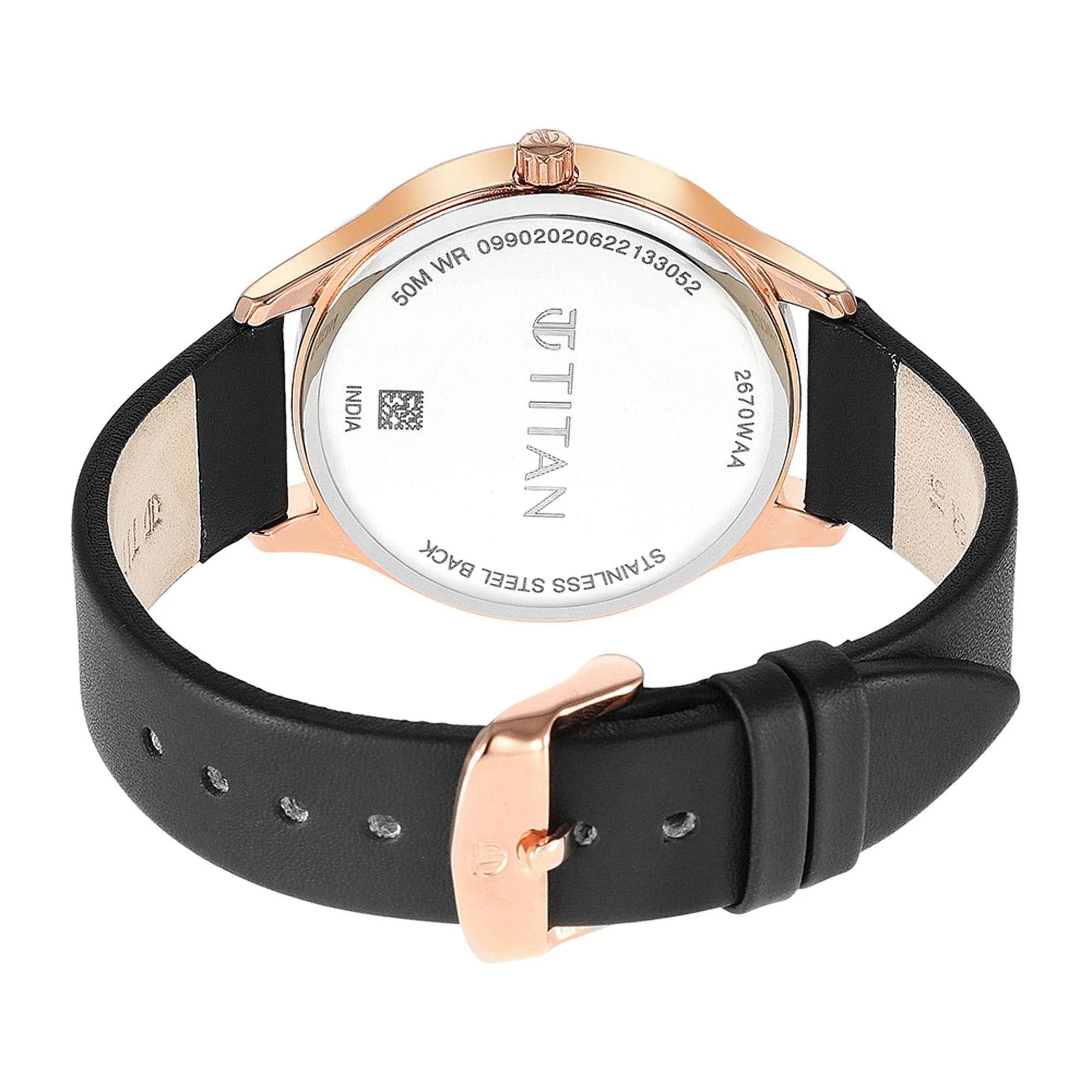 Titan Neo Workdays Black Dial Multi Leather Strap watch for Women - Image 6