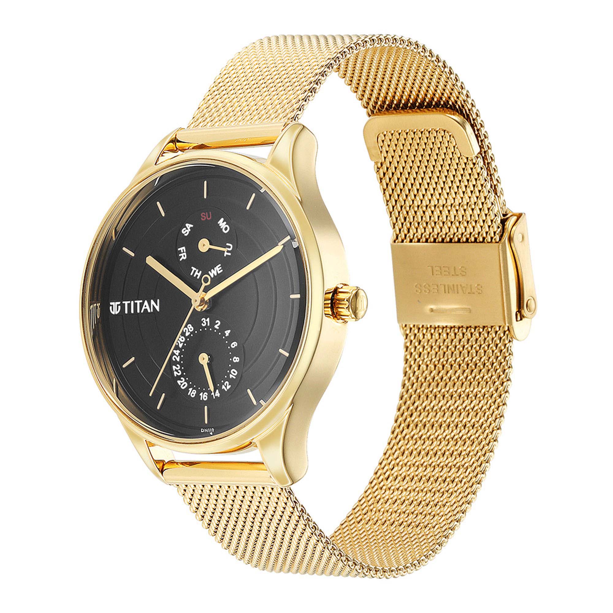 Titan Neo Workdays Black Dial Multi Stainless Steel Strap watch for Women - Image 4