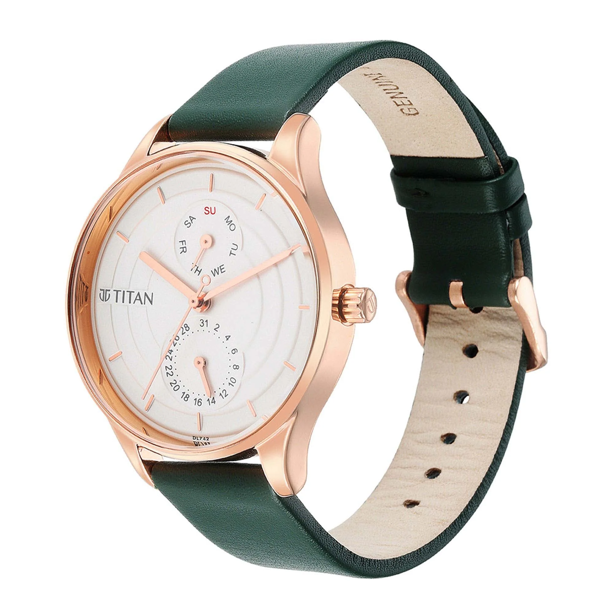 Titan Neo Workdays Silver Dial Multi Leather Strap watch for Women - Image 4