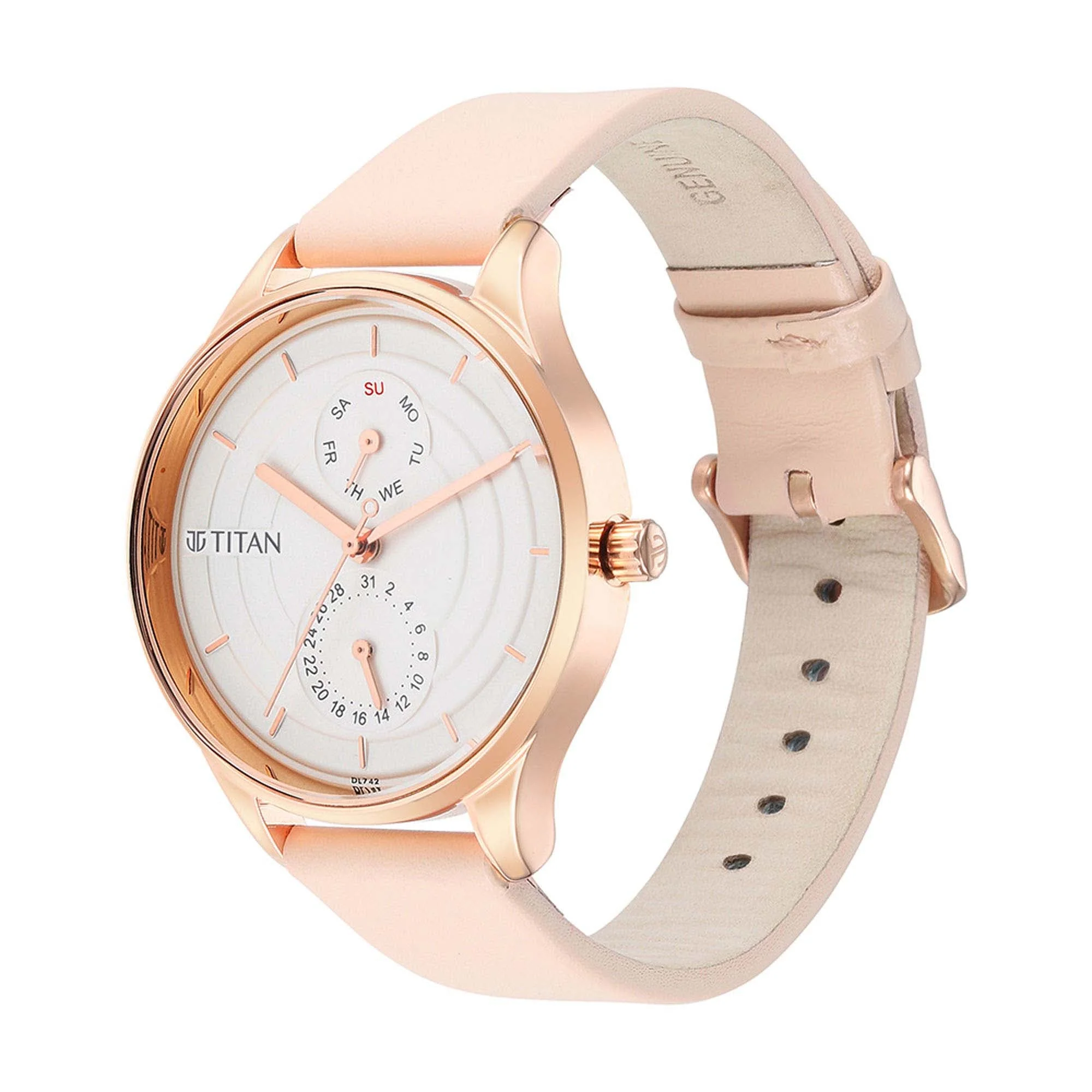 Titan Neo Workdays Silver Dial Women Watch With Leather Strap - Image 4