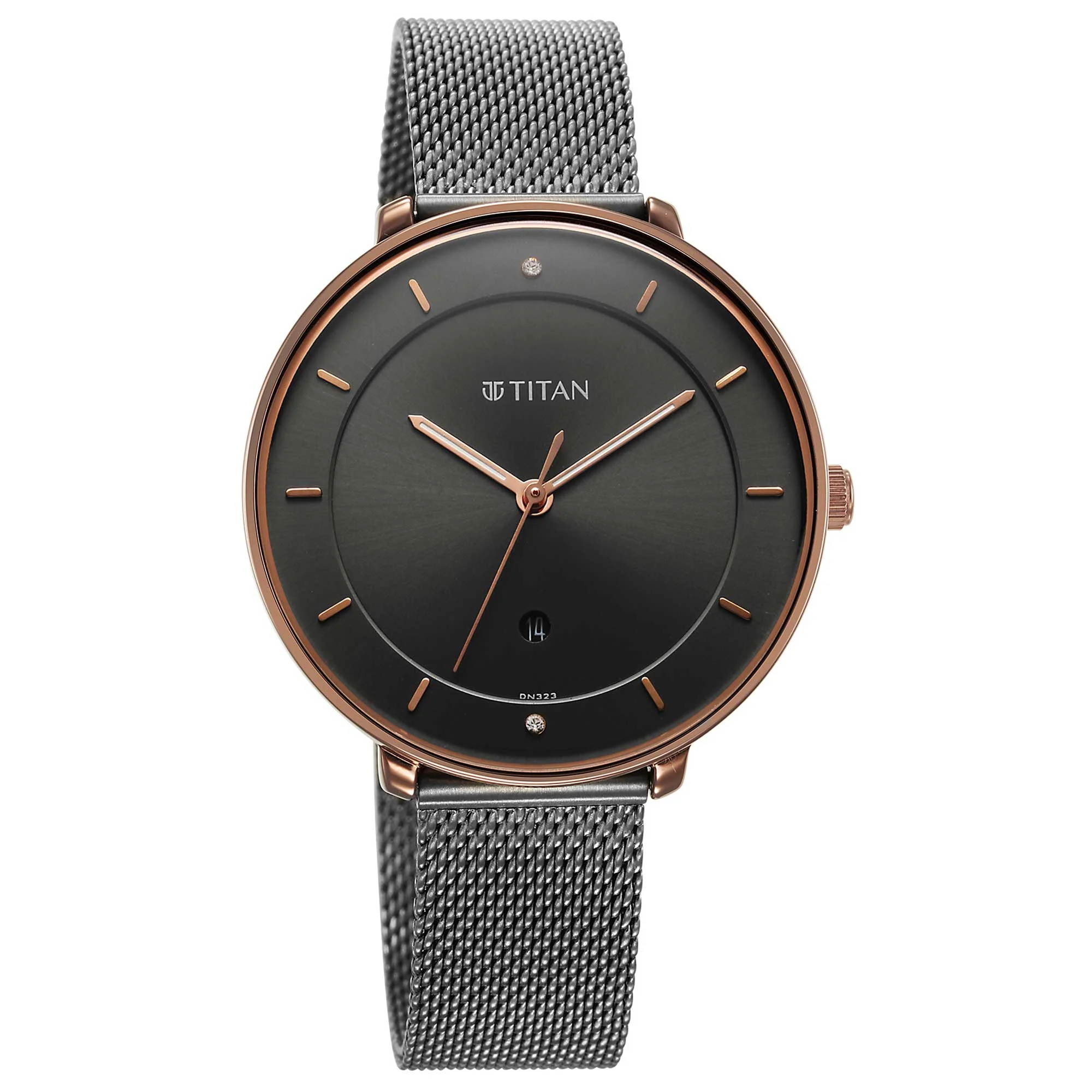 Titan Noir Anthracite Dial Analog Stainless Steel Strap Watch for Women - Image 3