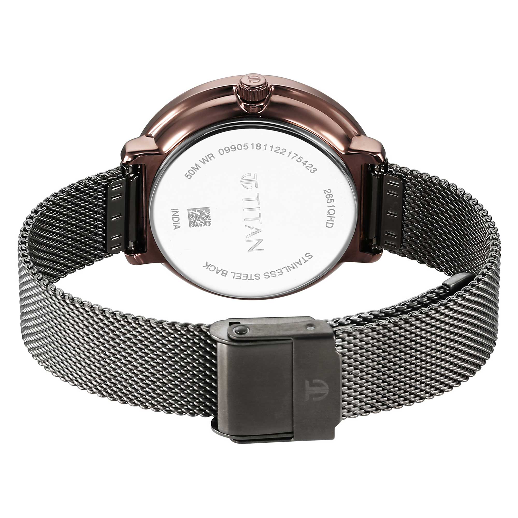 Titan Noir Anthracite Dial Analog Stainless Steel Strap Watch for Women - Image 6