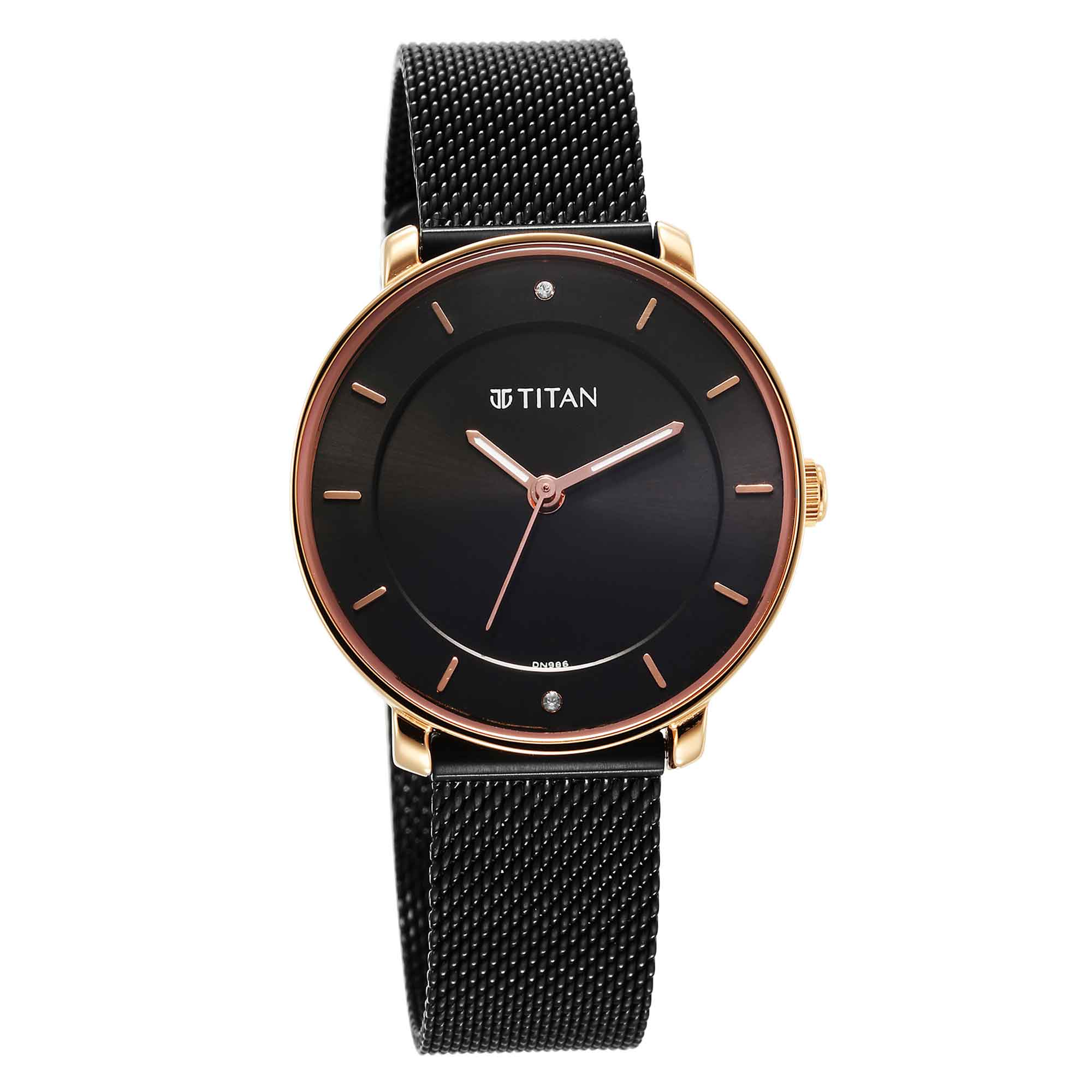 Titan Noir Black Dial Analog Metal Strap Watch for Women - Image 3