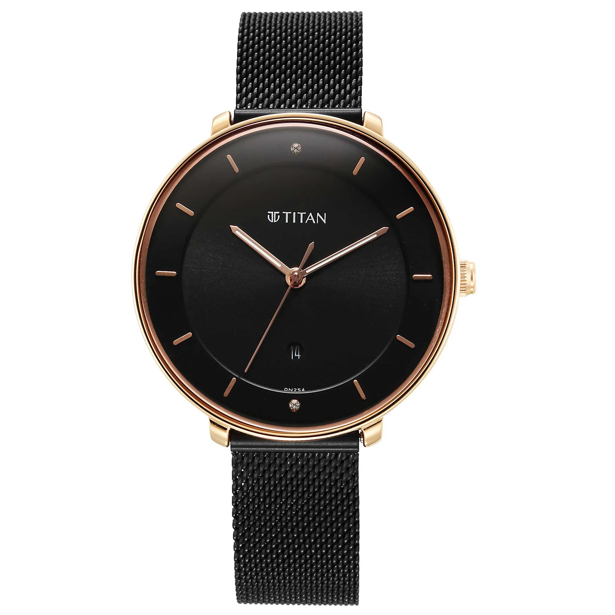 Titan Noir Black Dial Analog Stainless Steel Strap watch for Women - Image 2