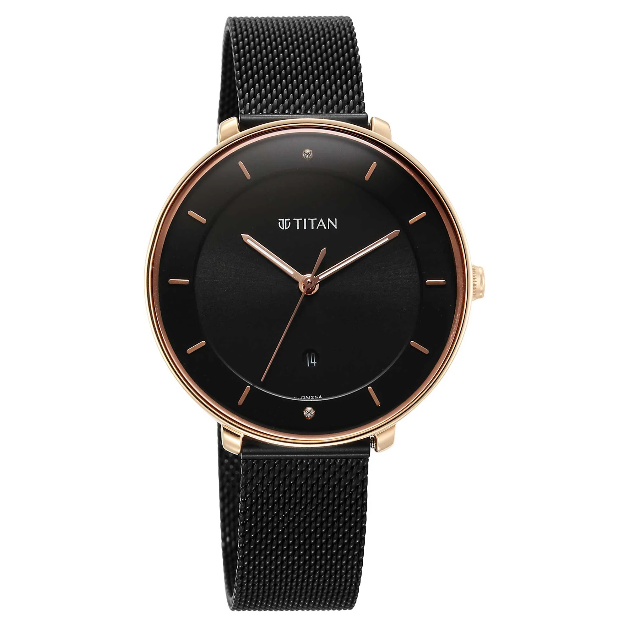 Titan Noir Black Dial Analog Stainless Steel Strap watch for Women - Image 3