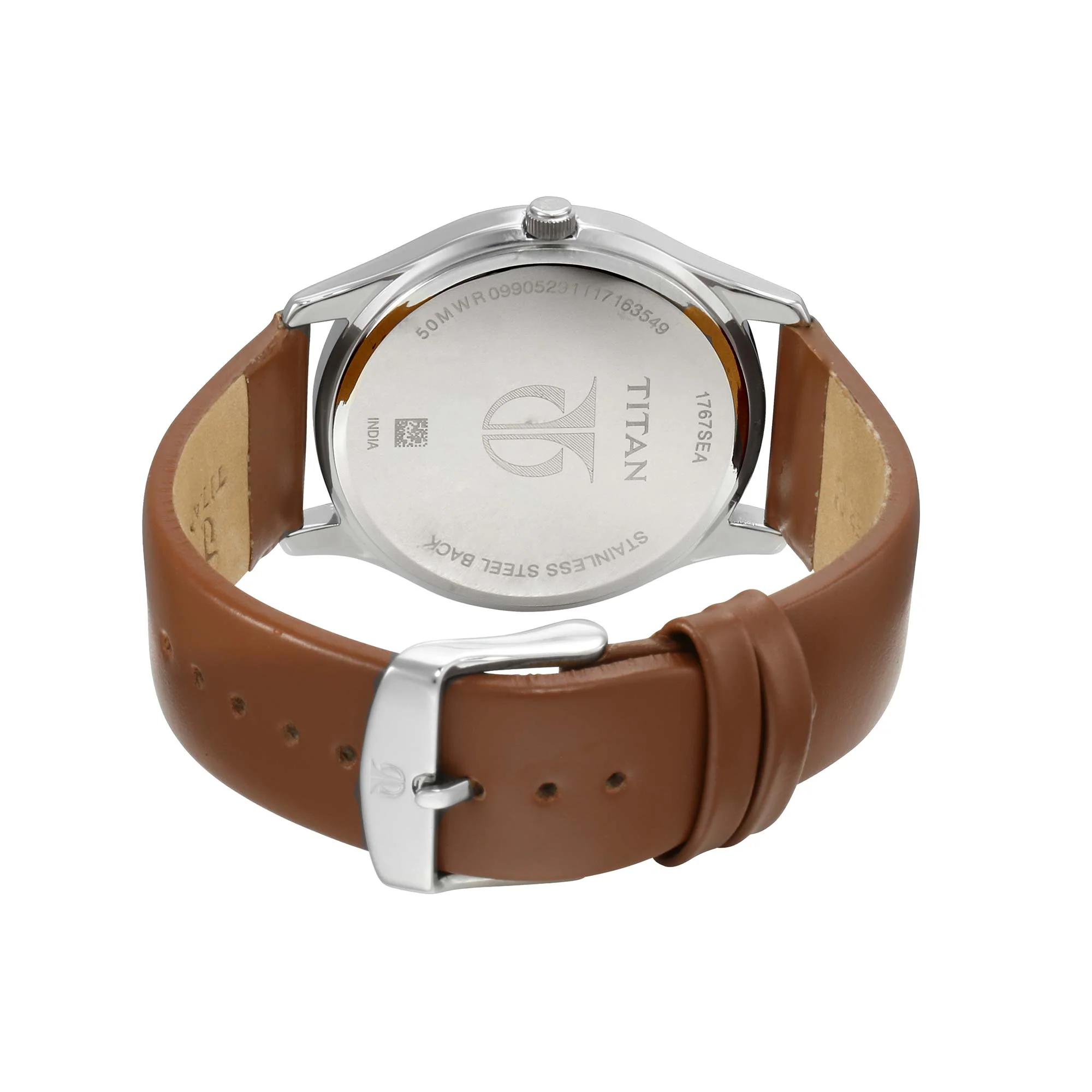Titan On Trend White Dial Analog with Day and Date Leather Strap watch for Men - Image 4