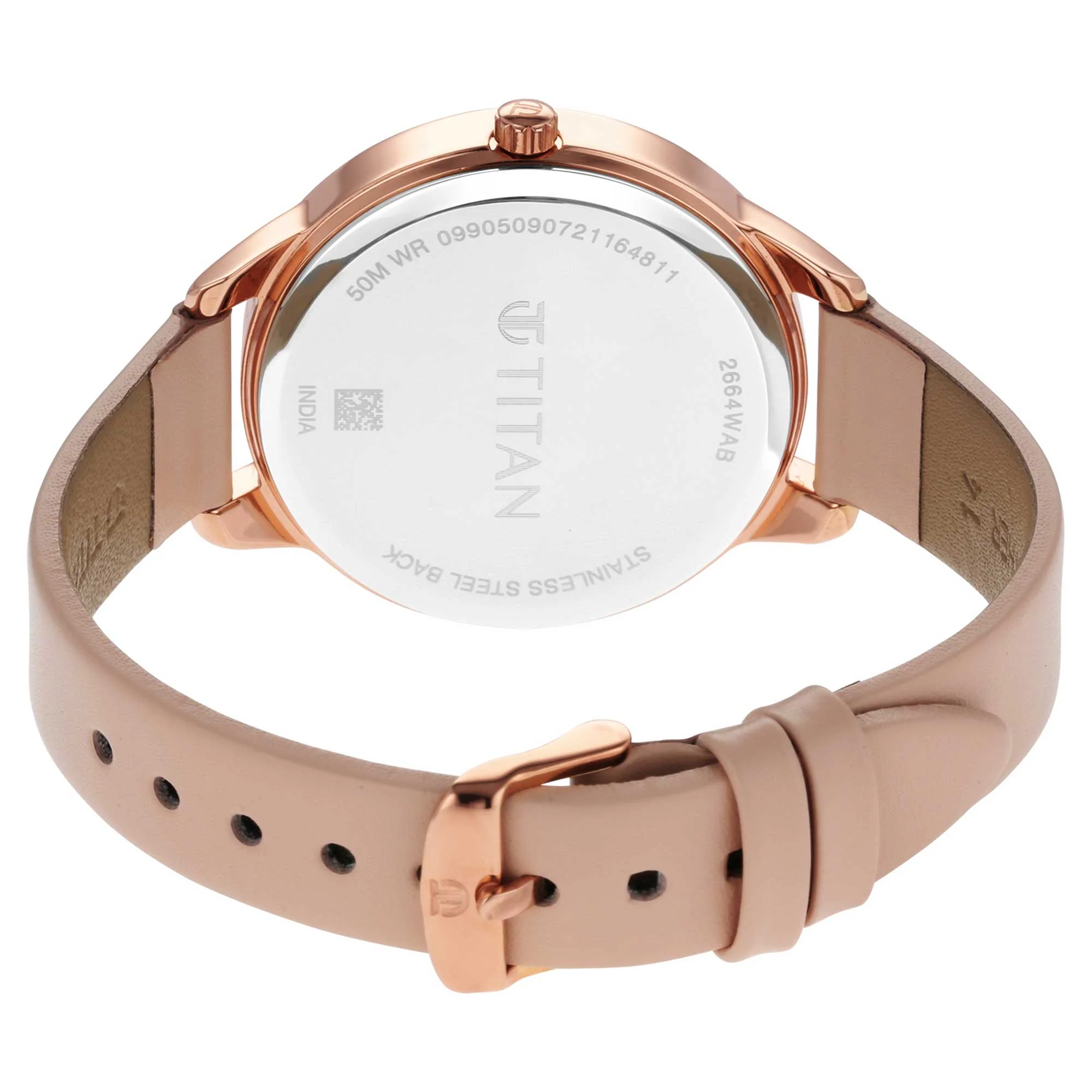Titan Pastel Dreams Mother Of Pearl Dial Analog Leather Strap watch for Women - Image 4