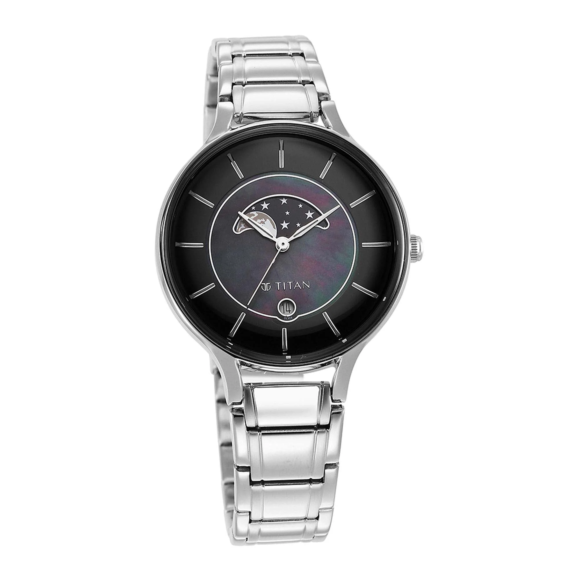 Titan Premium Workwear Black Dial Analog with Date Stainless Steel Strap watch for Women - Image 3