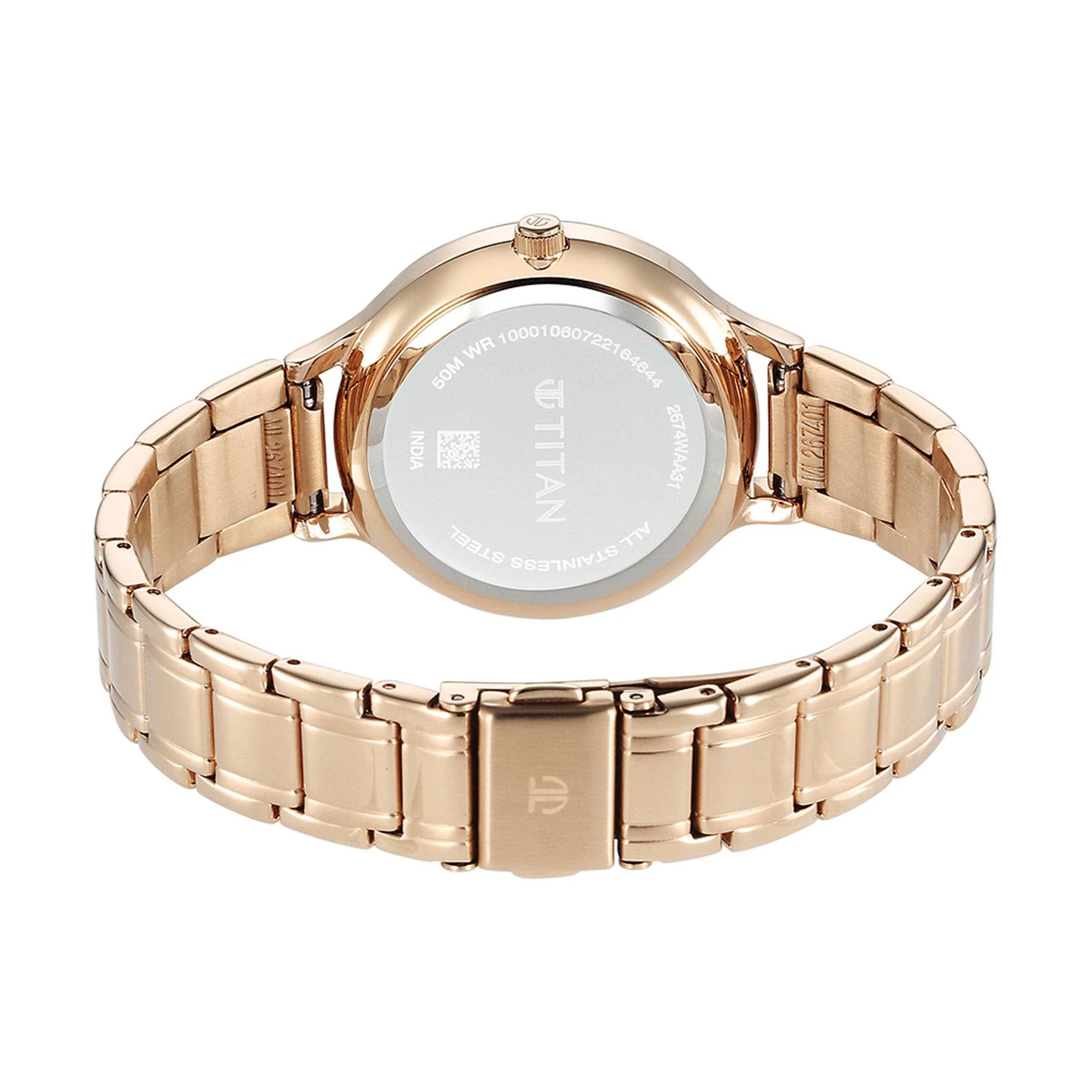 Titan Premium Workwear White Dial Analog Date Stainless Steel Strap Watch for Women - Image 6