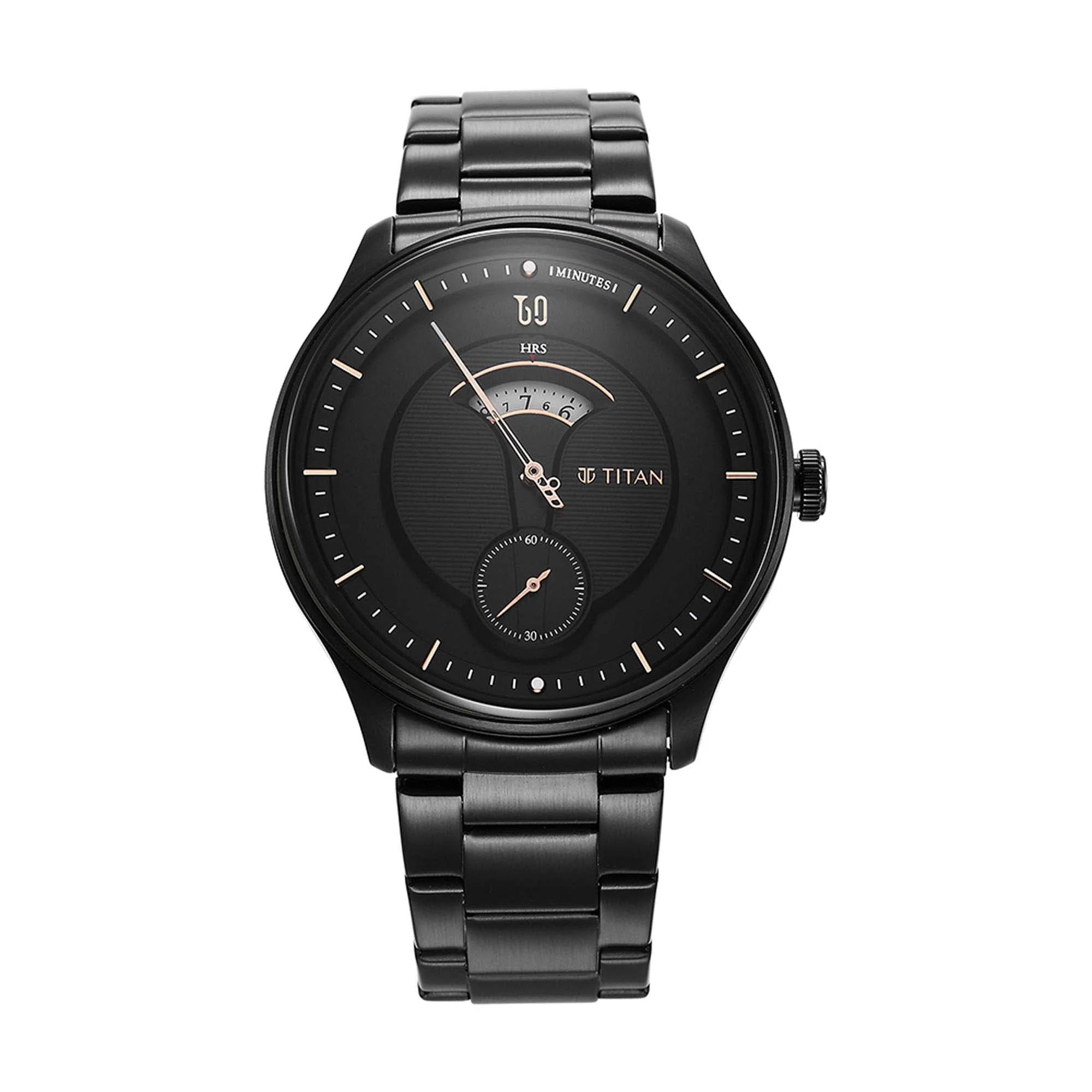 Titan Quartet Black Dial Analog Stainless Steel Strap watch for Men - Image 2