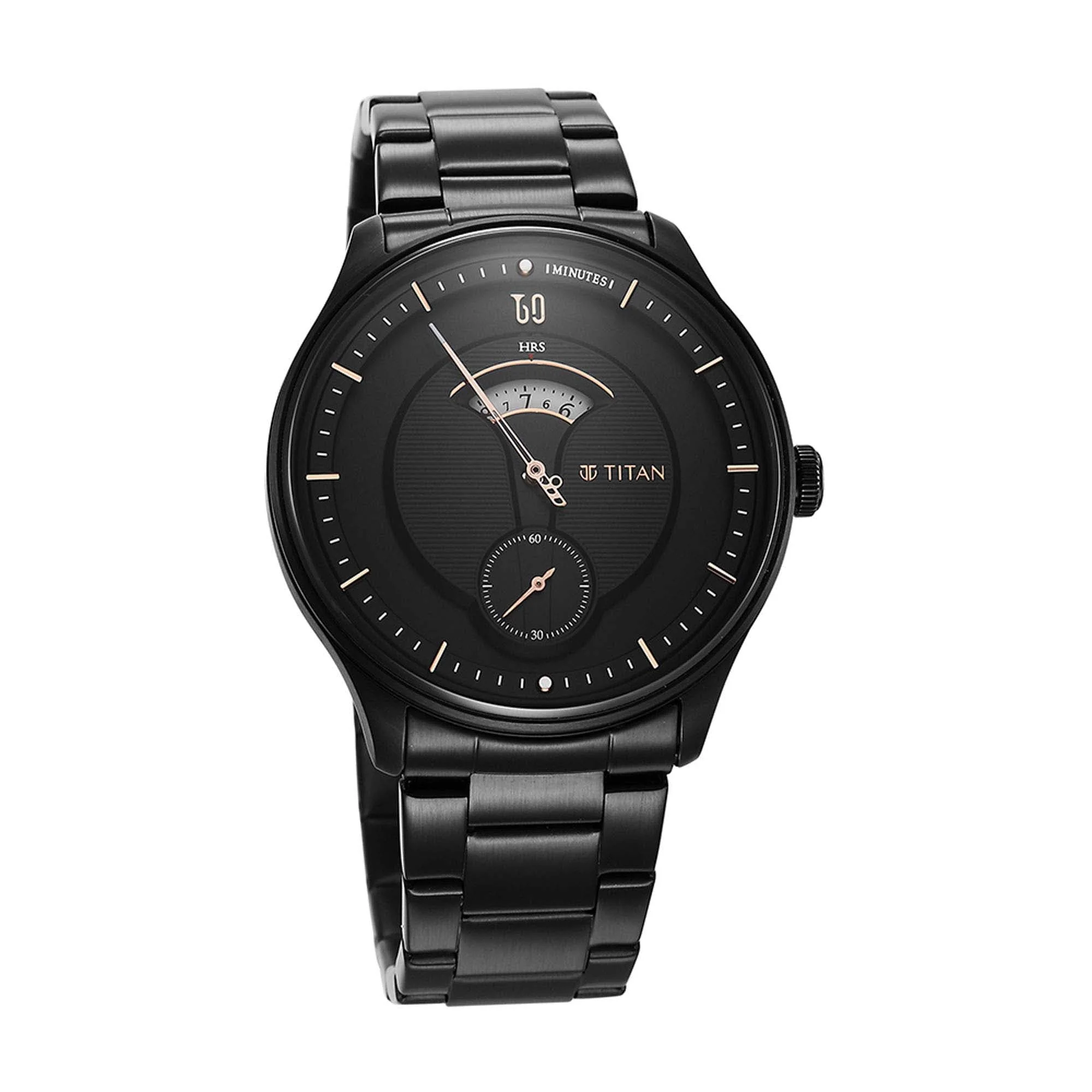Titan Quartet Black Dial Analog Stainless Steel Strap watch for Men - Image 3