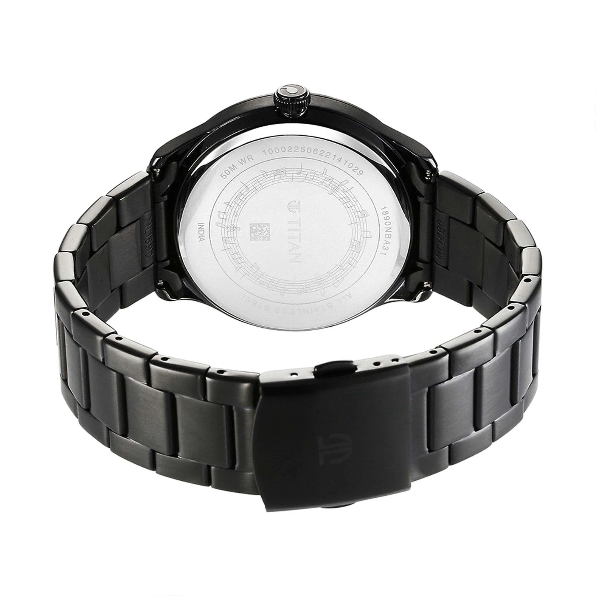 Titan Quartet Black Dial Analog Stainless Steel Strap watch for Men - Image 6