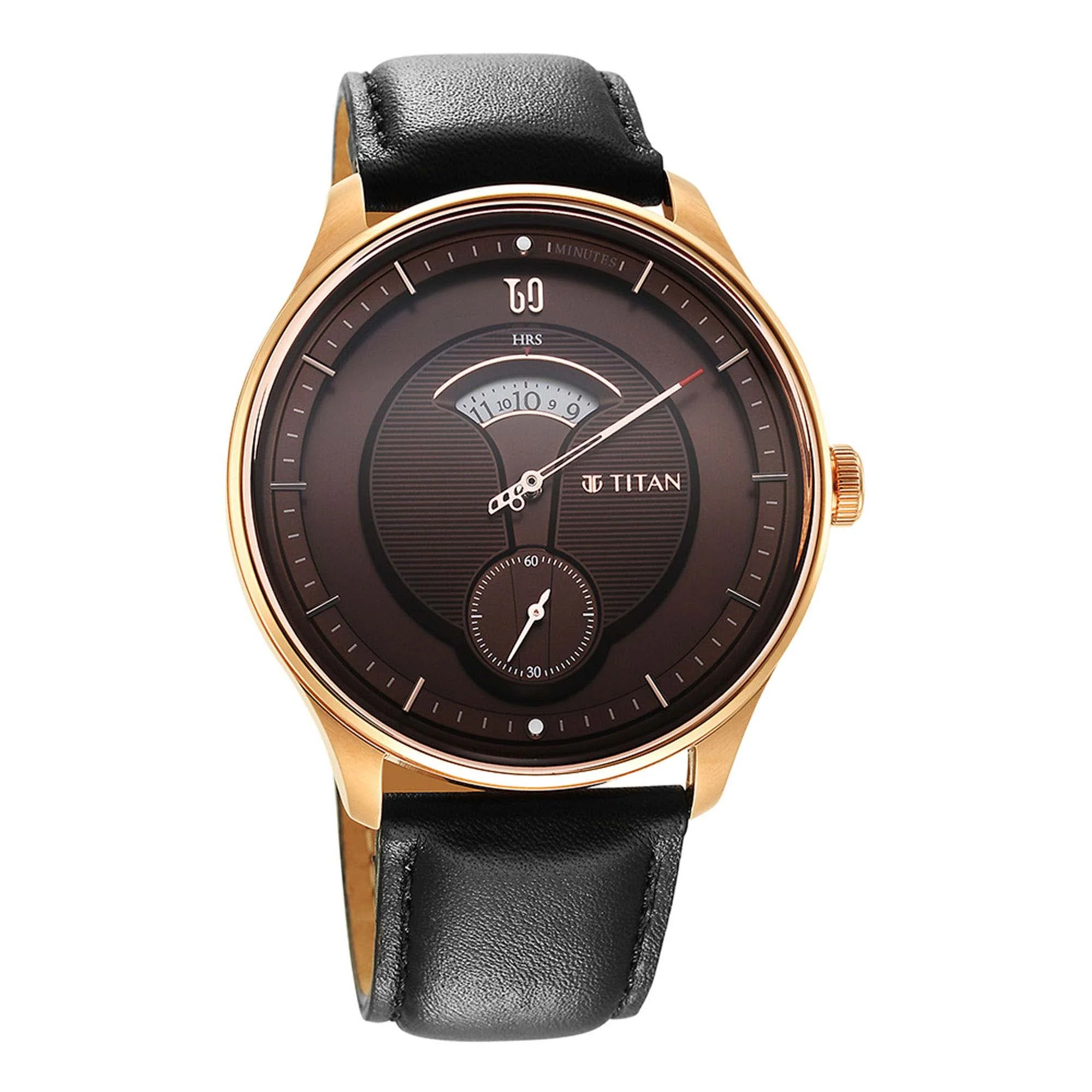Titan Quartet Brown Dial Analog Leather Strap watch for Men - Image 3