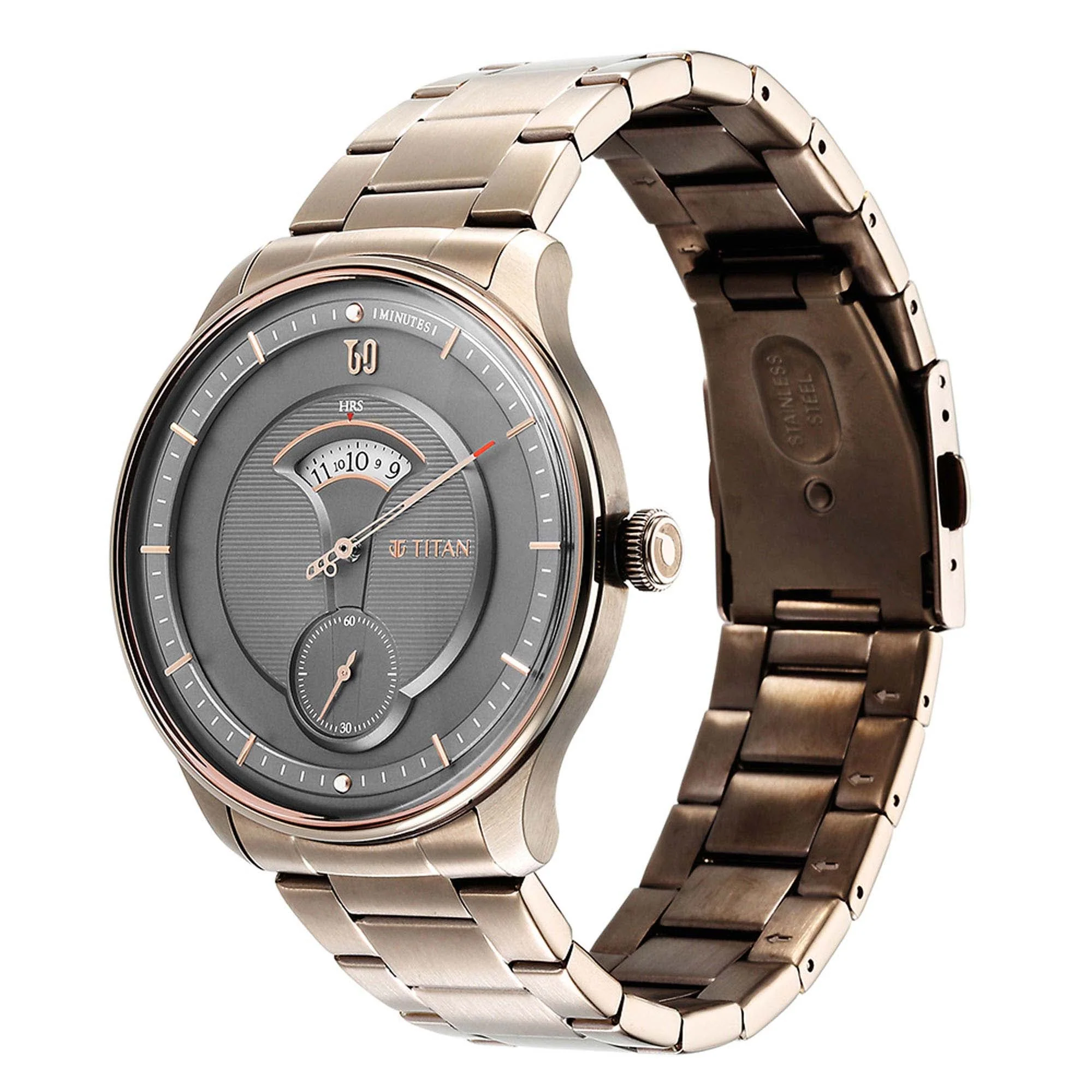 Titan Quartet Brown Dial Analog Stainless Steel Strap watch for Men - Image 4