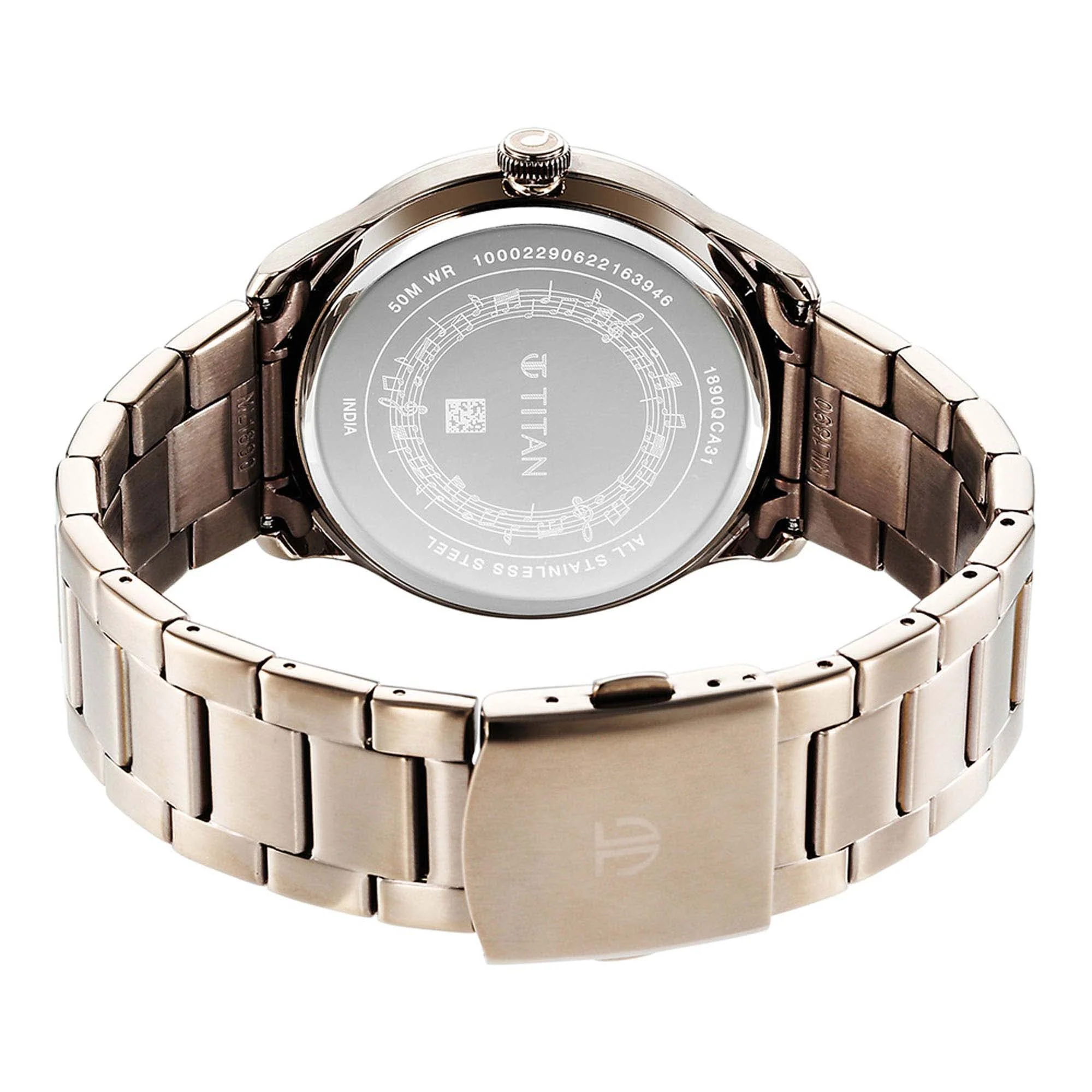 Titan Quartet Brown Dial Analog Stainless Steel Strap watch for Men - Image 6