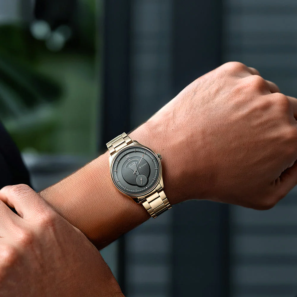 Titan Quartet Brown Dial Analog Stainless Steel Strap watch for Men - Image 7