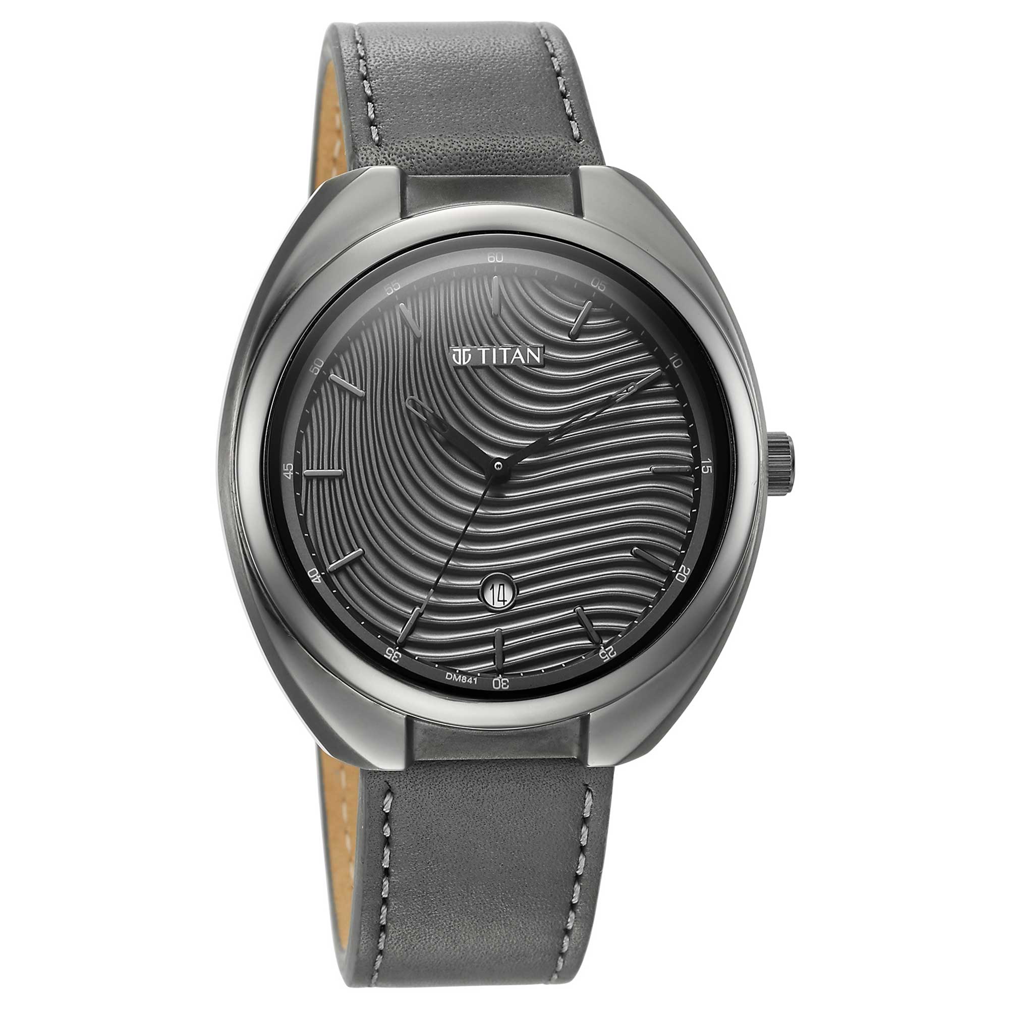 Titan Quartz Analog Anthracite Dial Leather Strap Watch for Men - Image 3