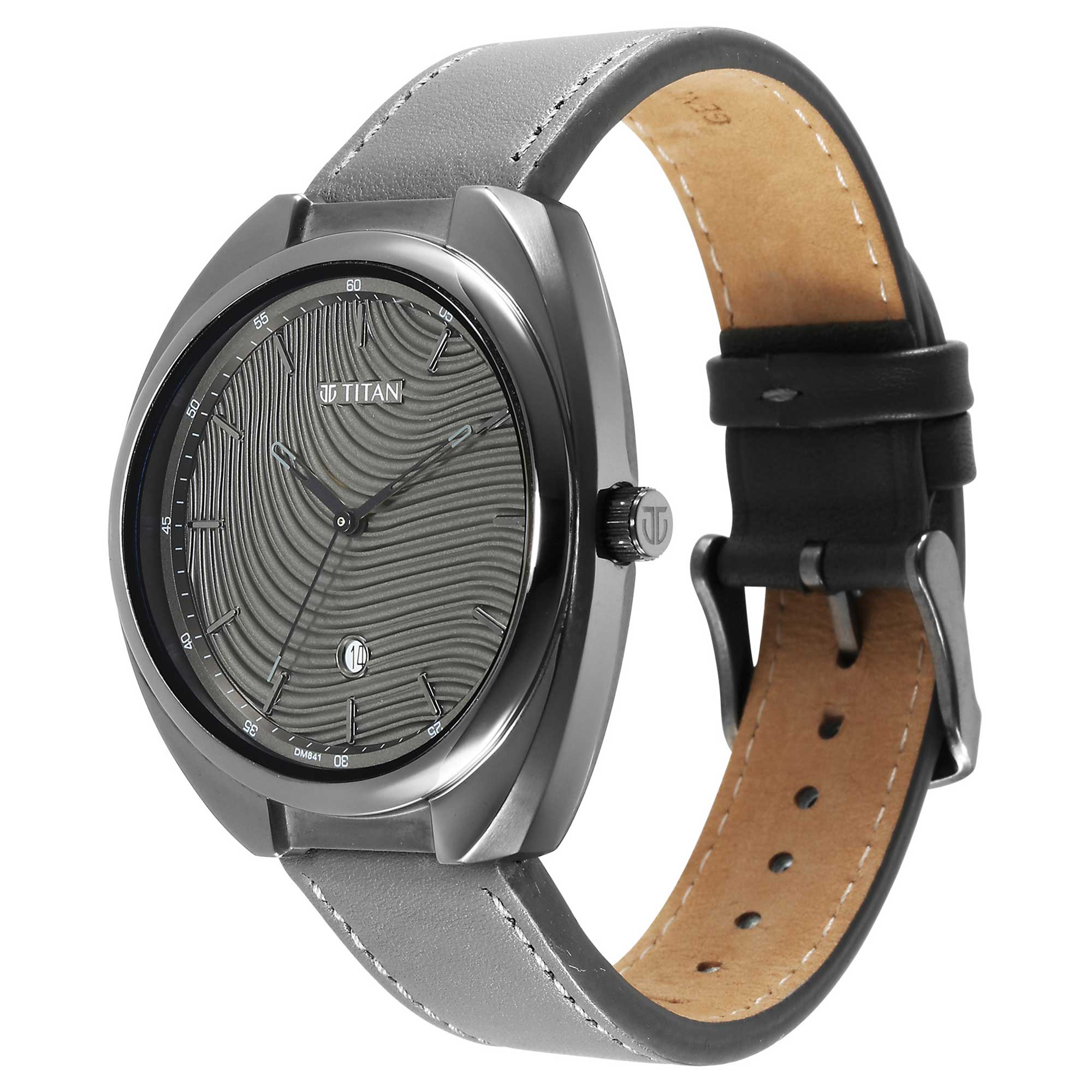 Titan Quartz Analog Anthracite Dial Leather Strap Watch for Men - Image 4